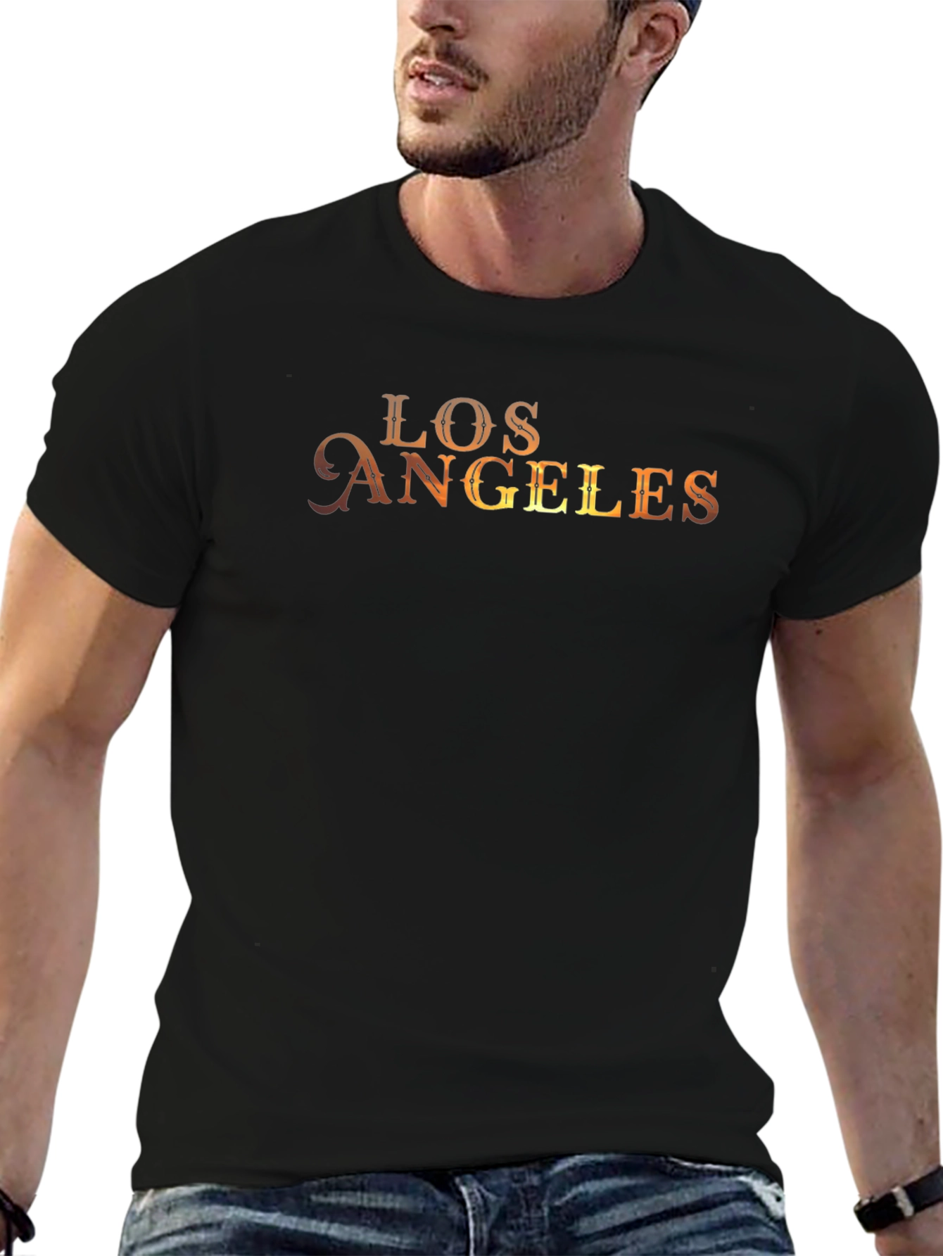 Los Angeles Graphic Print Black T-Shirt