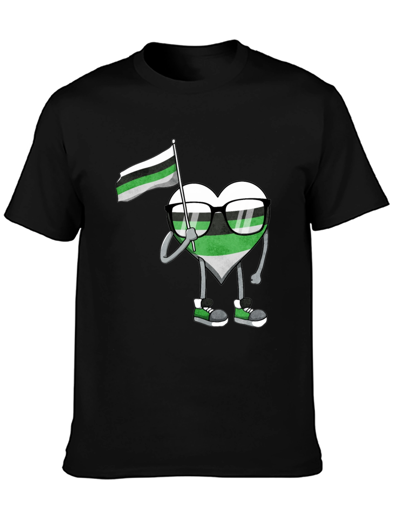 Aromantic Pride Heart Graphic T-Shirt