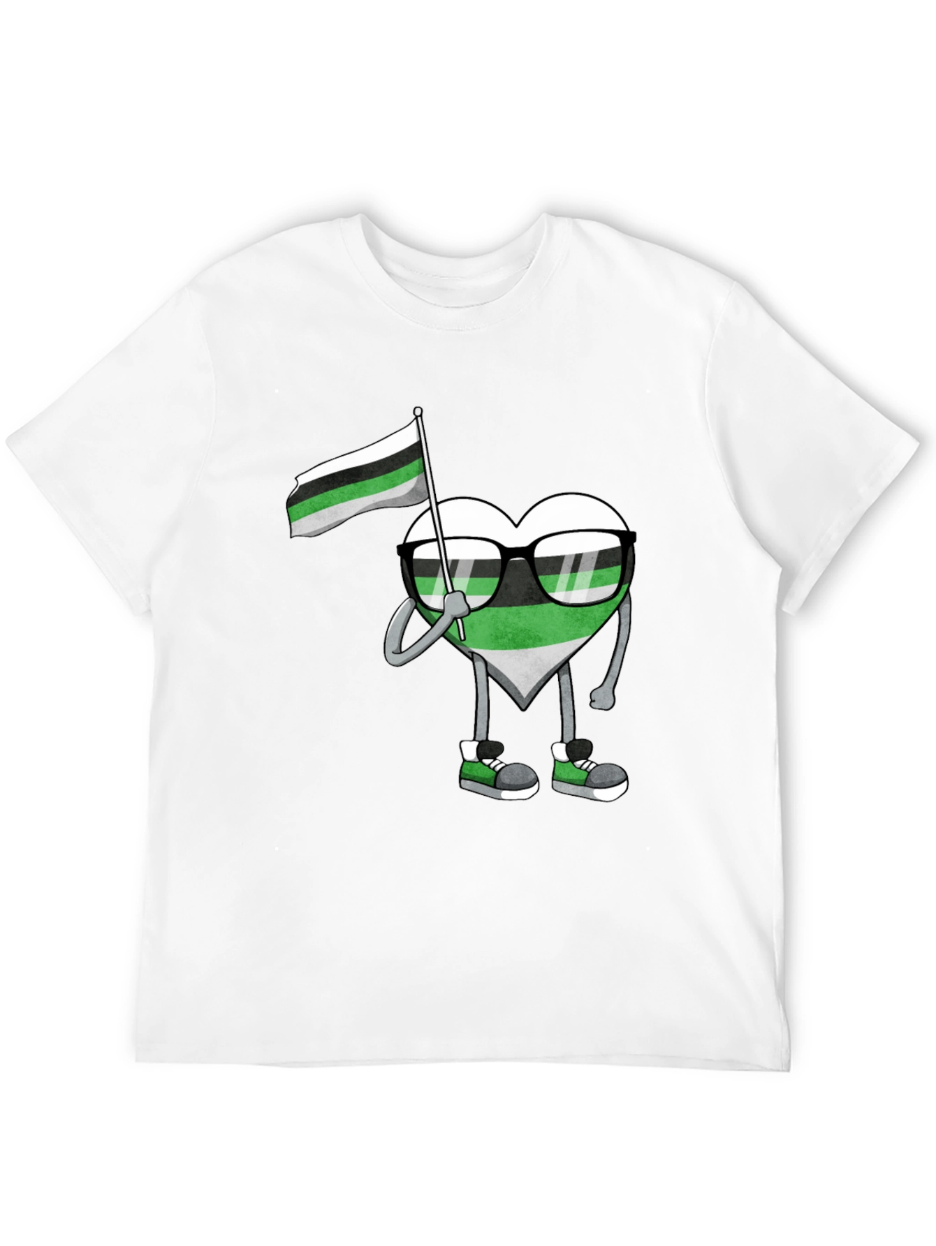Aromantic Pride Heart Graphic T-Shirt