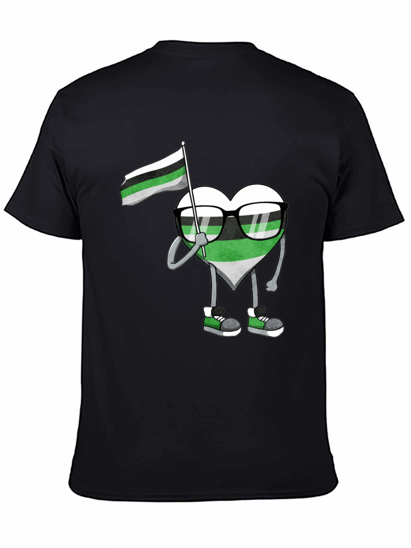 Aromantic Pride Heart Graphic T-Shirt
