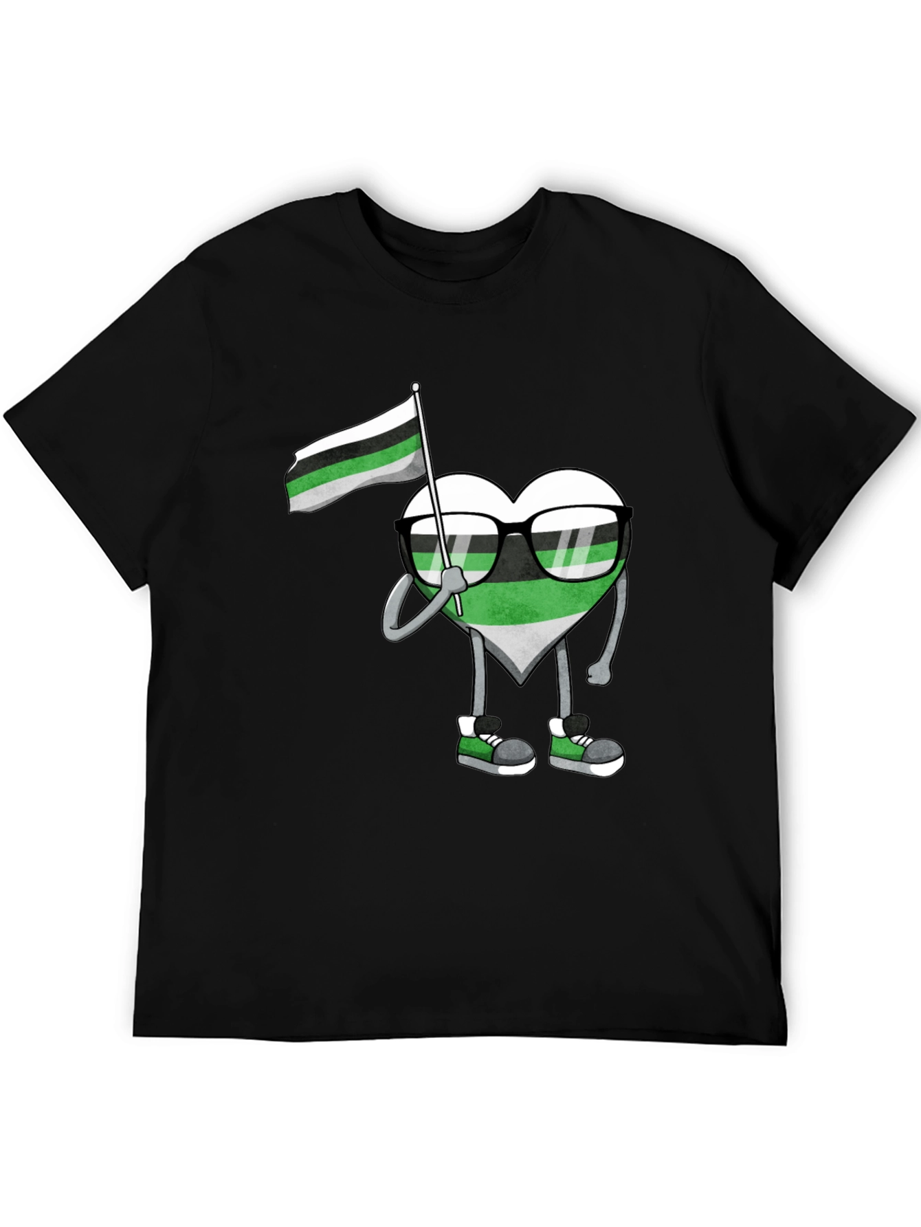 Aromantic Pride Heart Graphic T-Shirt