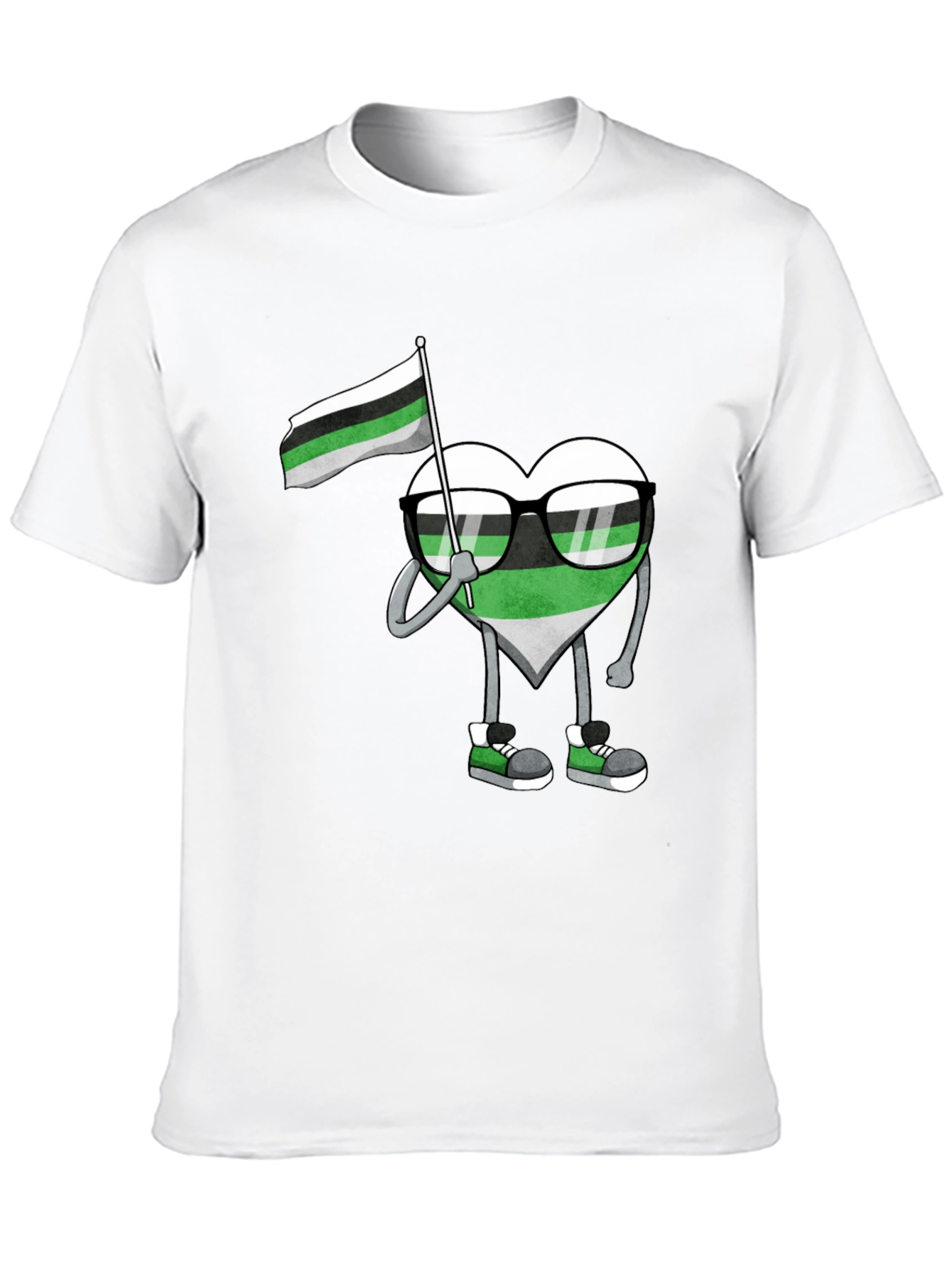 Aromantic Pride Heart Graphic T-Shirt