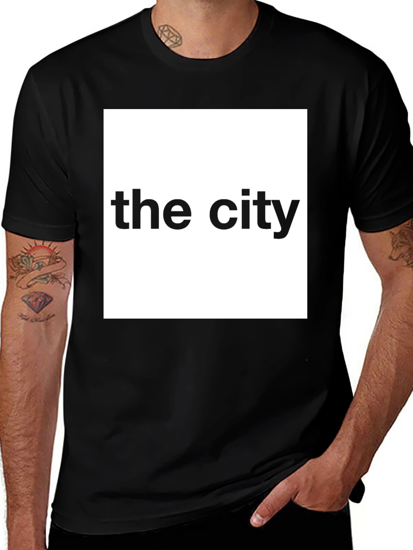 The City Graphic Tee - Black Crew Neck T-Shirt