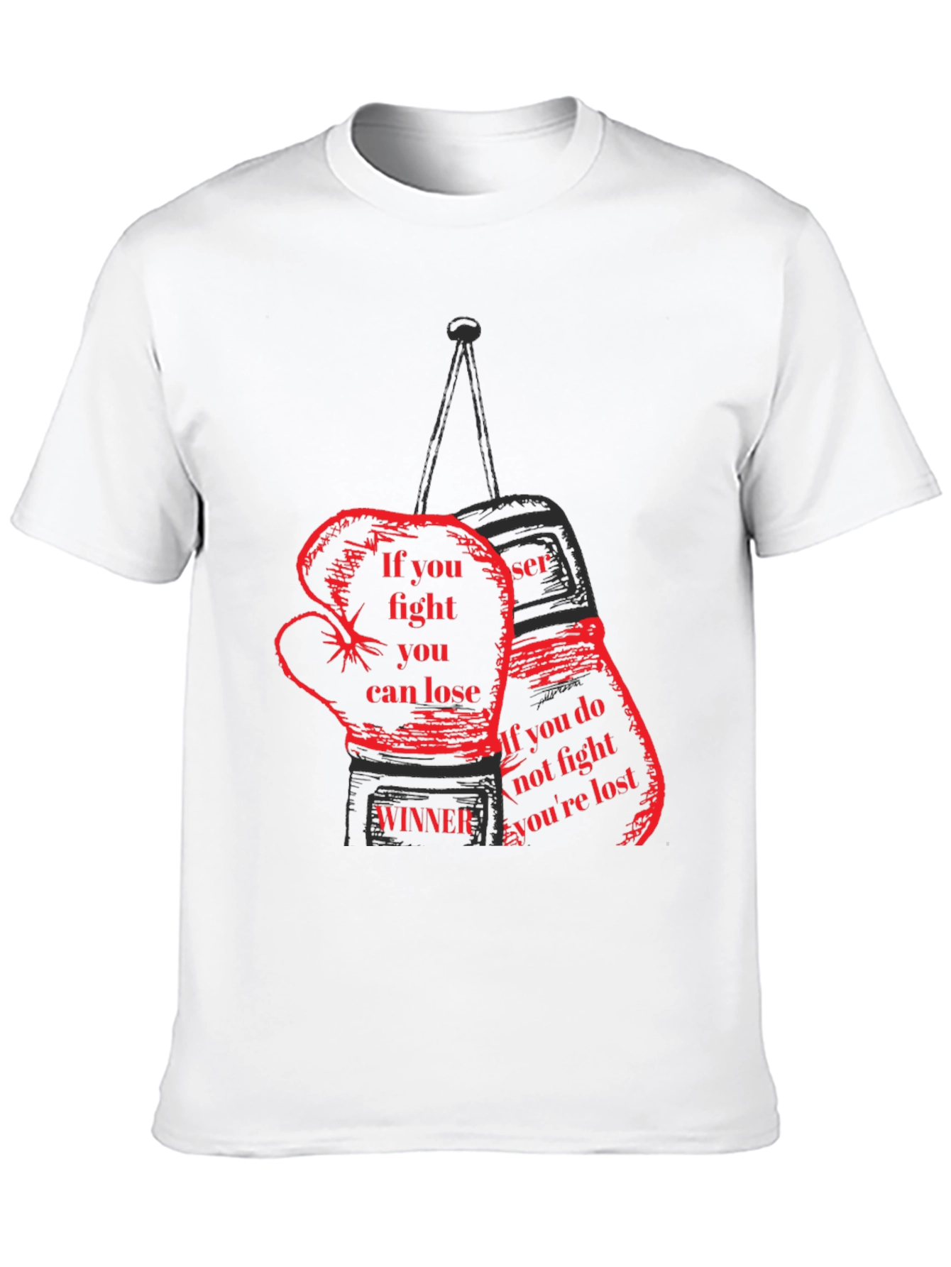 Motivational Boxing Gloves Graphic T-Shirt