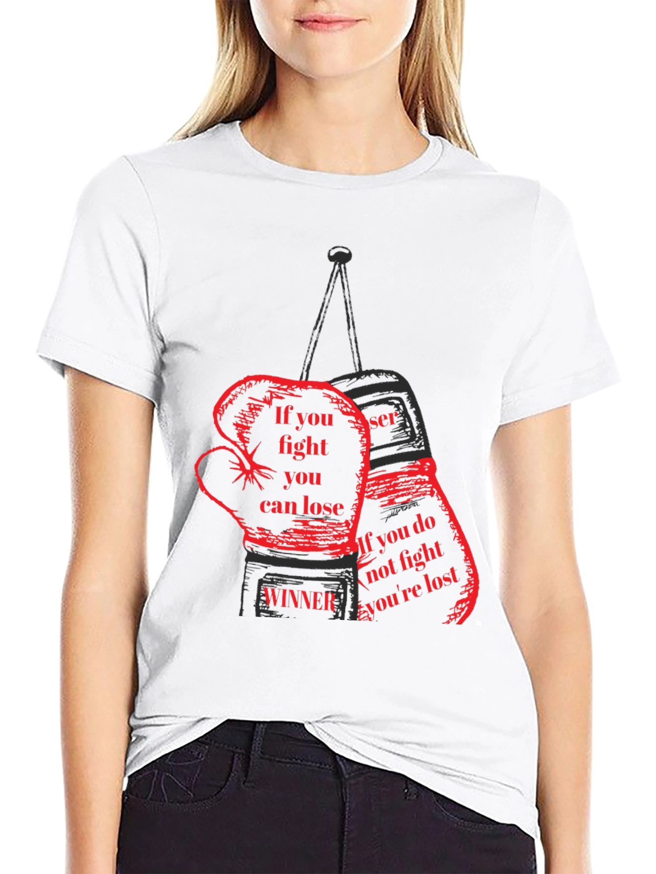 Motivational Boxing Gloves Graphic T-Shirt