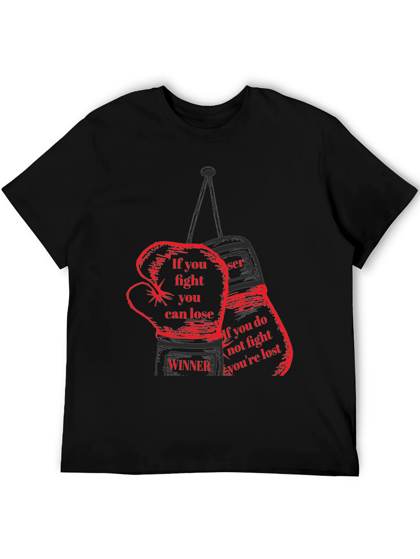 Motivational Boxing Gloves Graphic T-Shirt