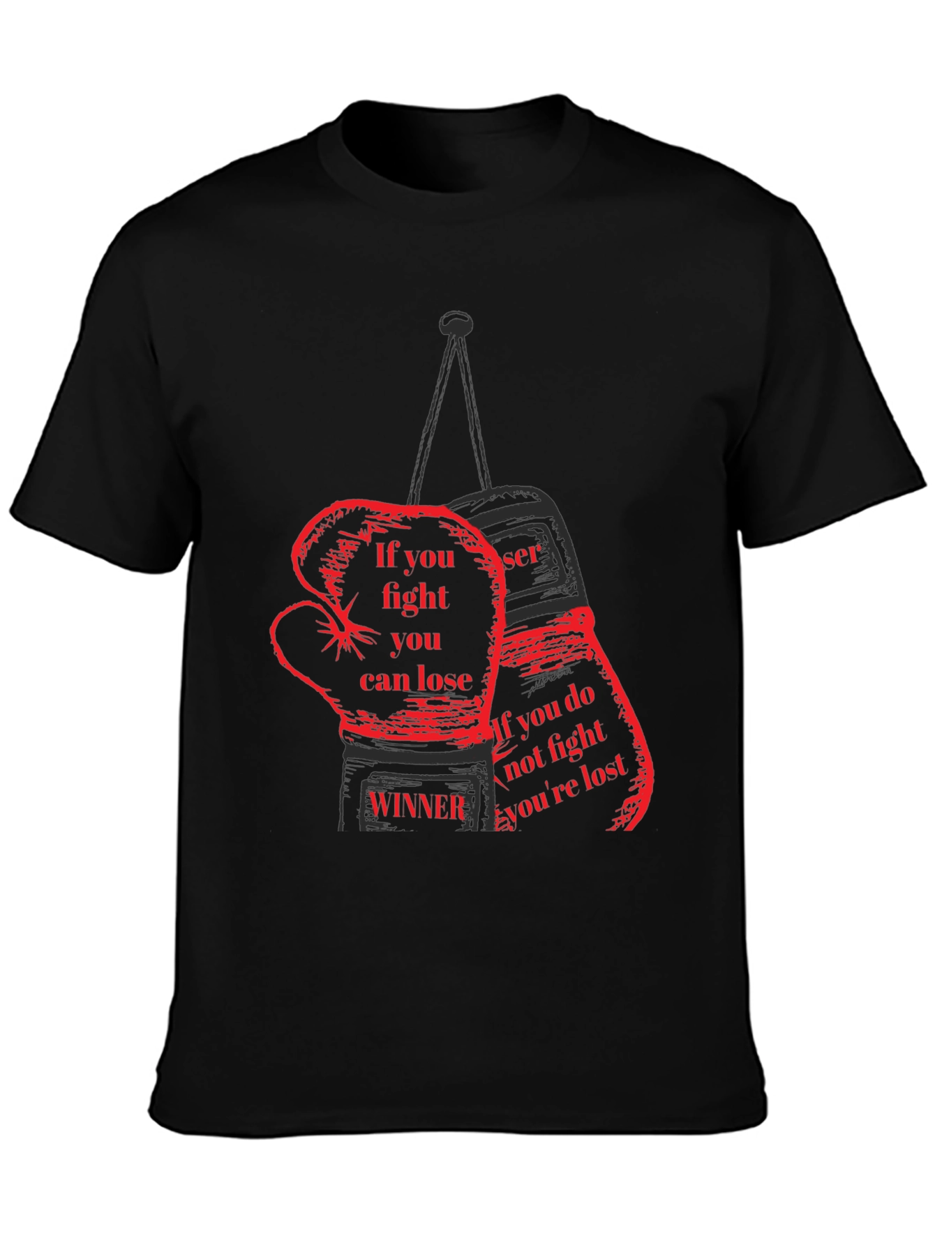 Motivational Boxing Gloves Graphic T-Shirt