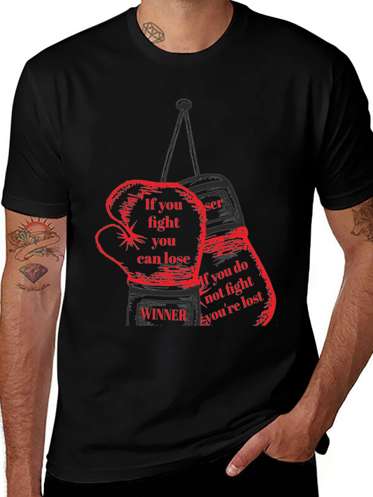 Motivational Boxing Gloves Graphic T-Shirt