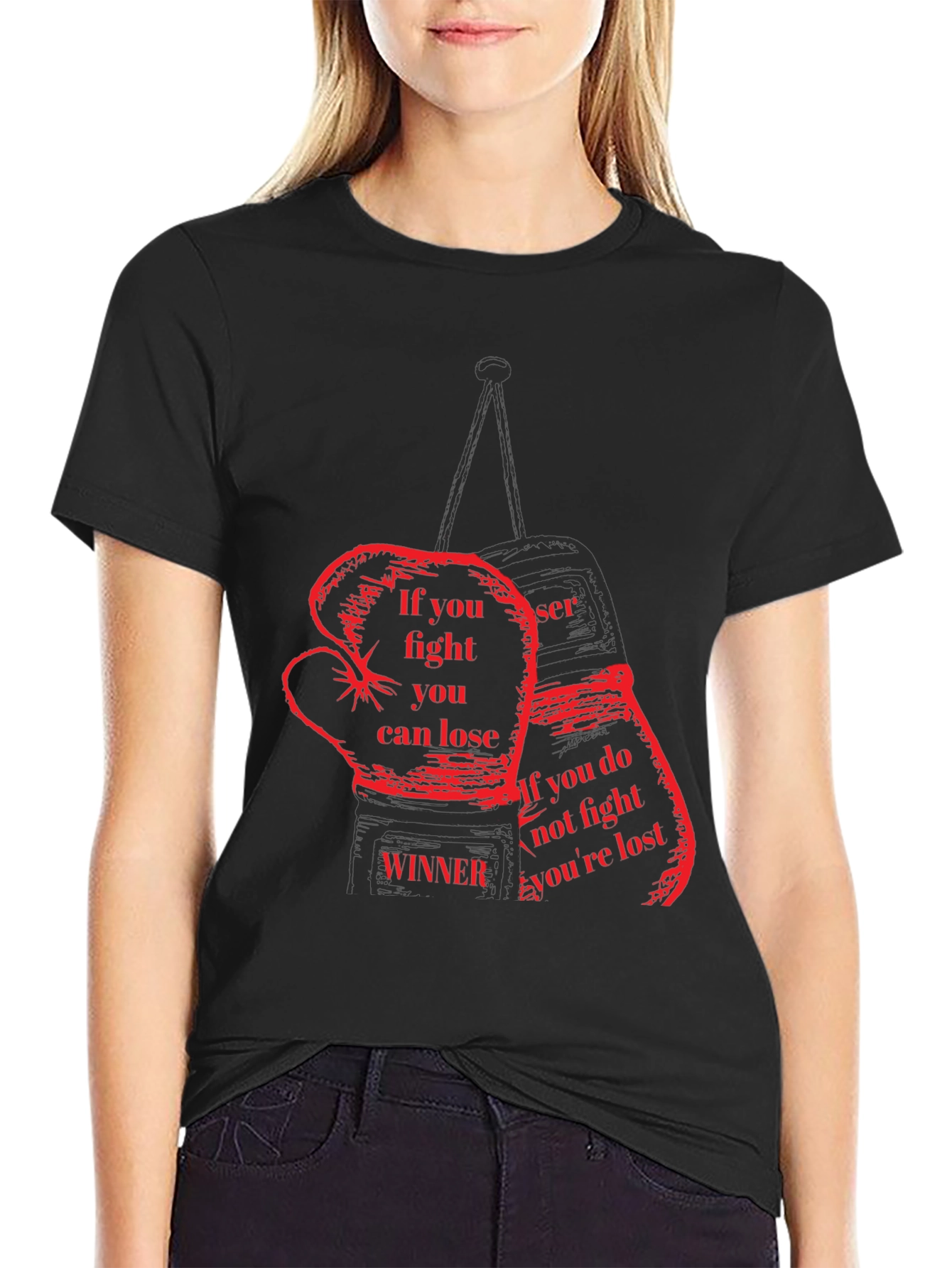 Motivational Boxing Gloves Graphic T-Shirt