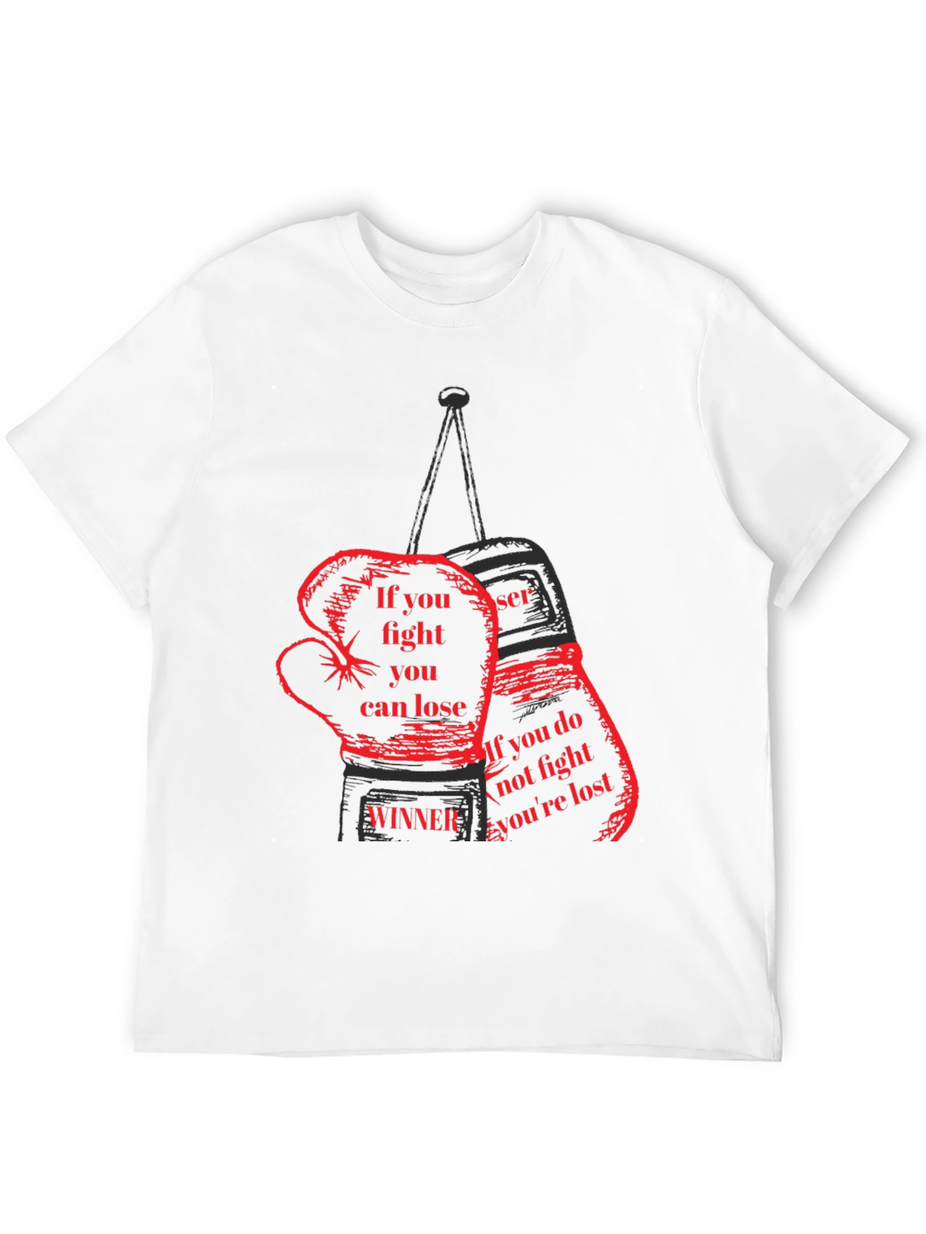 Motivational Boxing Gloves Graphic T-Shirt