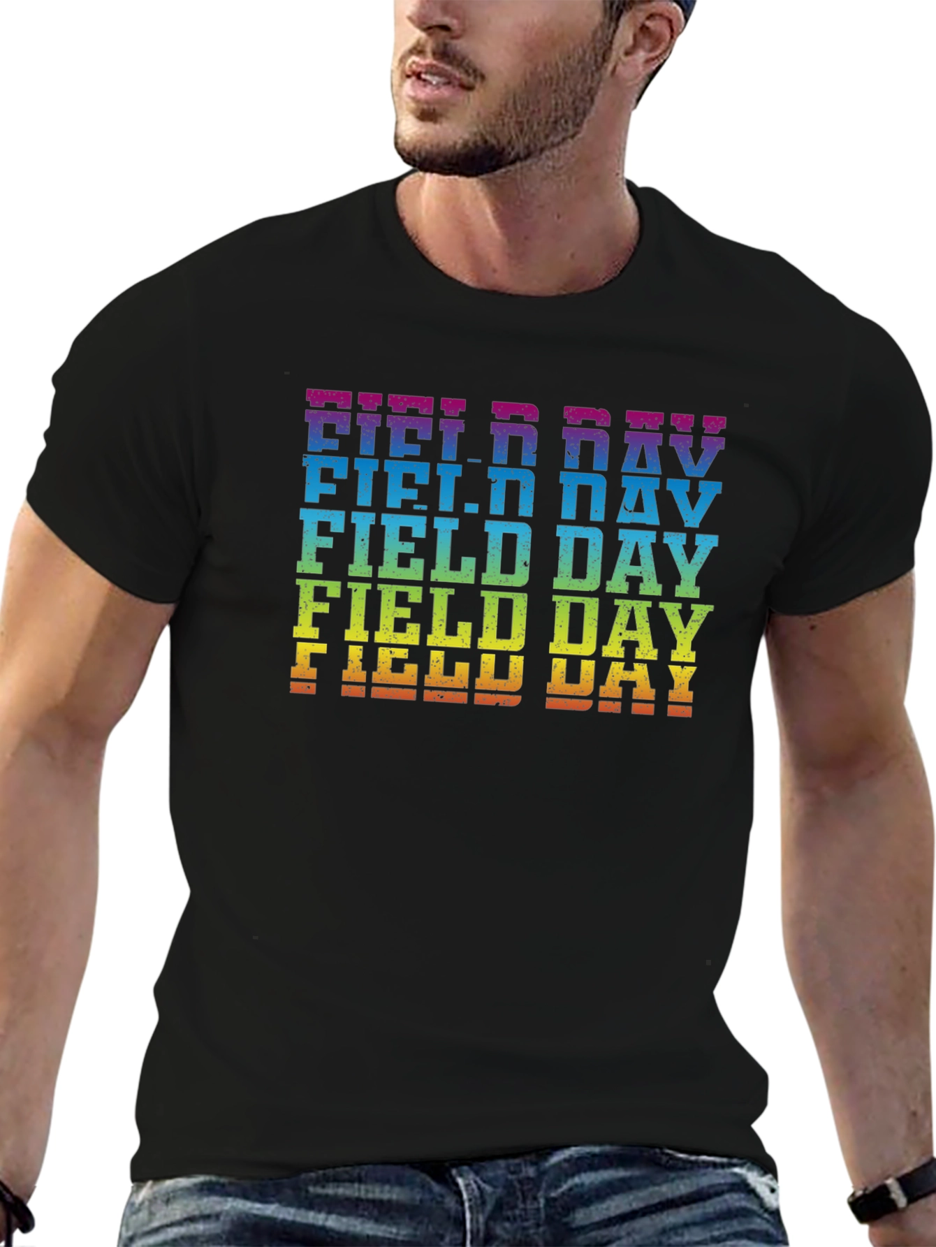 Rainbow Field Day Graphic Tee - Black
