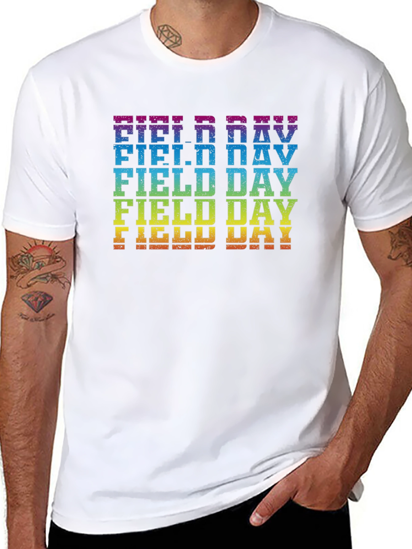 Rainbow Field Day Graphic Tee - Black