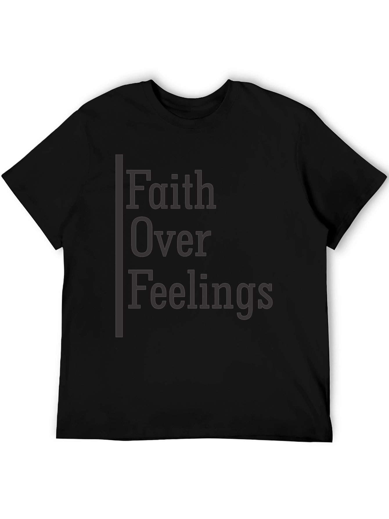 Faith Over Feelings Graphic Tee - Black