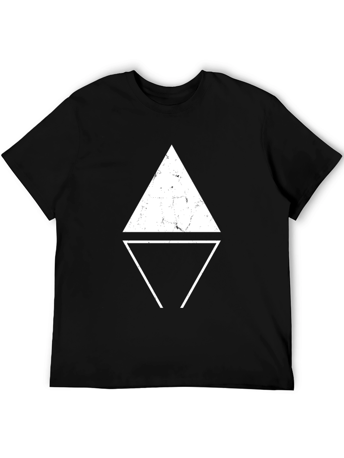 Geometric Triangle Graphic Black T-Shirt