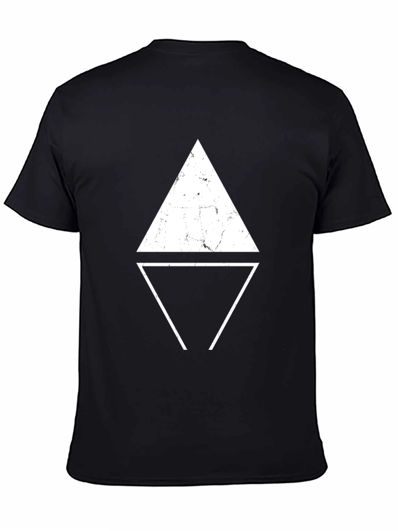 Geometric Triangle Graphic Black T-Shirt