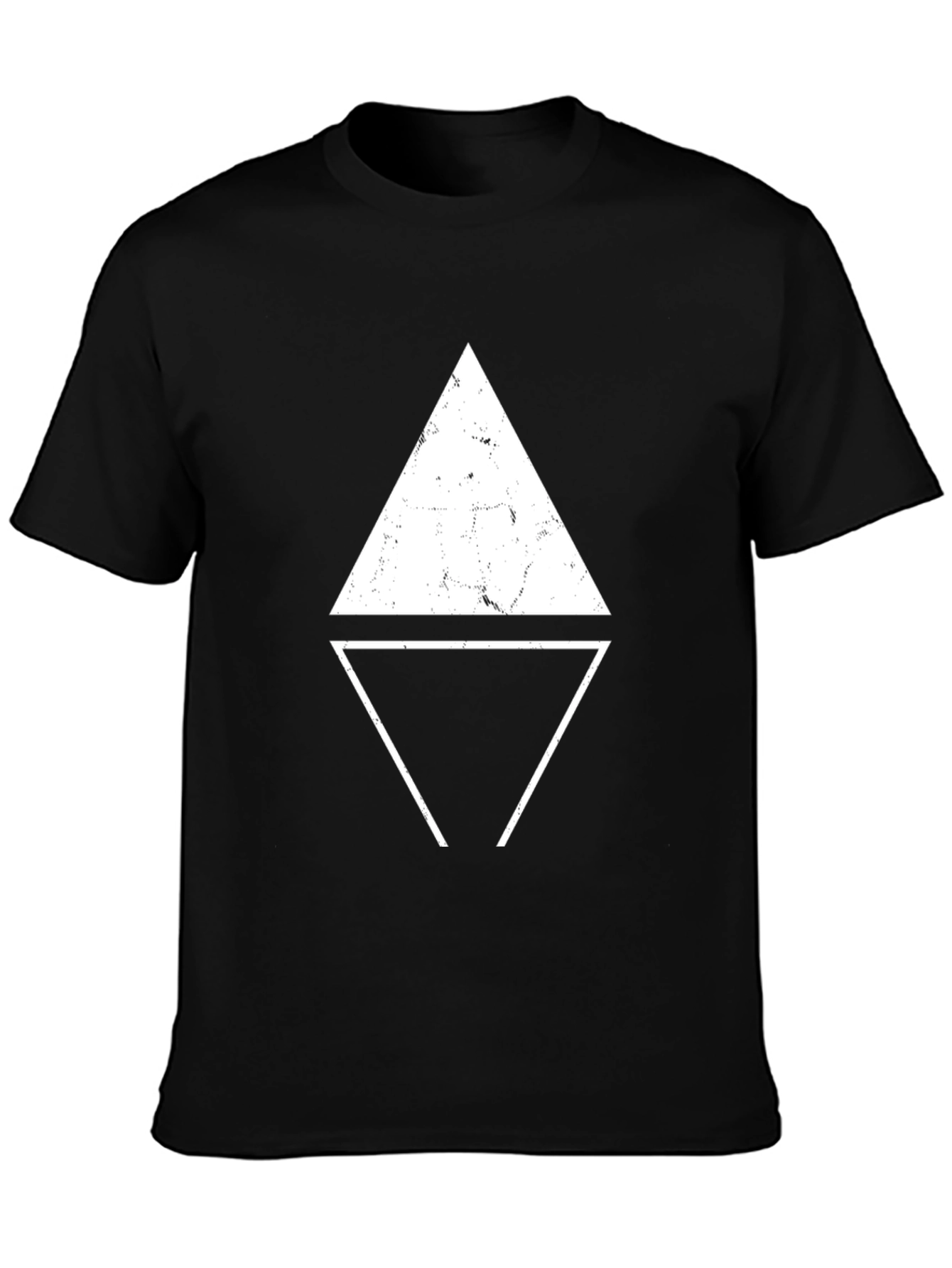 Geometric Triangle Graphic Black T-Shirt