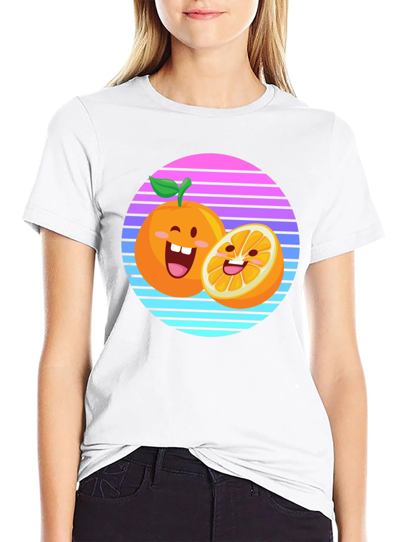 Cartoon Orange Sunset T-Shirt