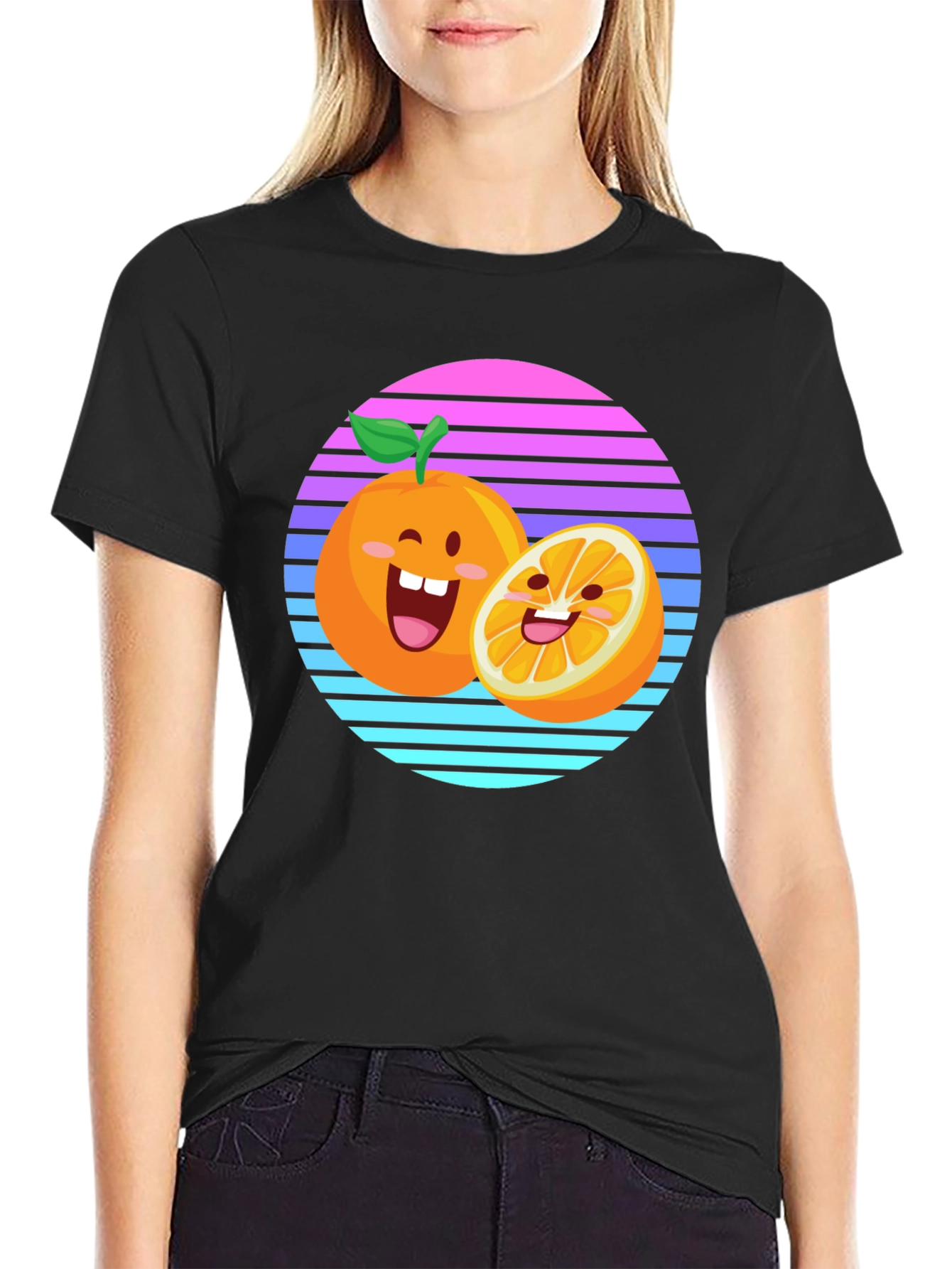 Cartoon Orange Sunset T-Shirt
