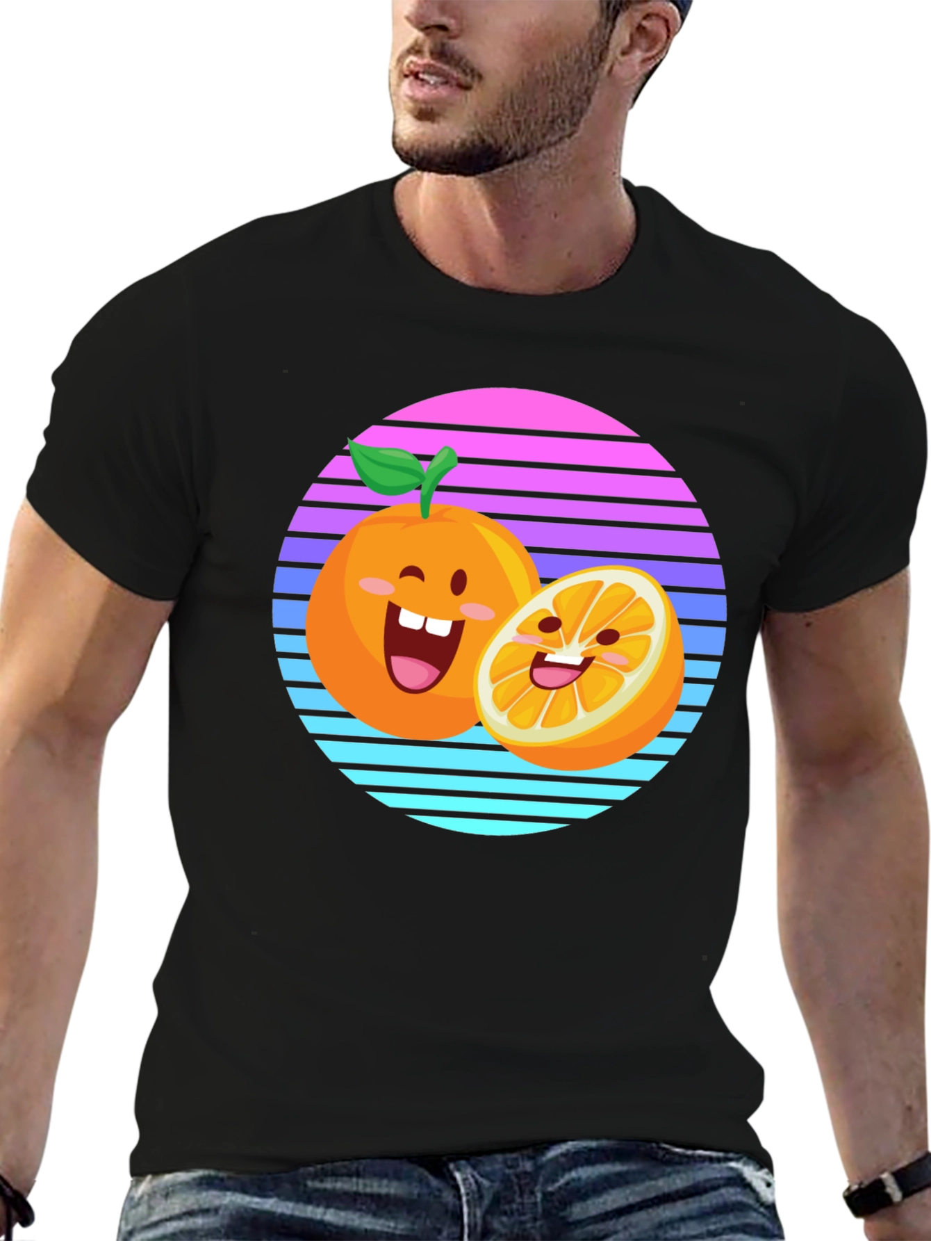 Cartoon Orange Sunset T-Shirt
