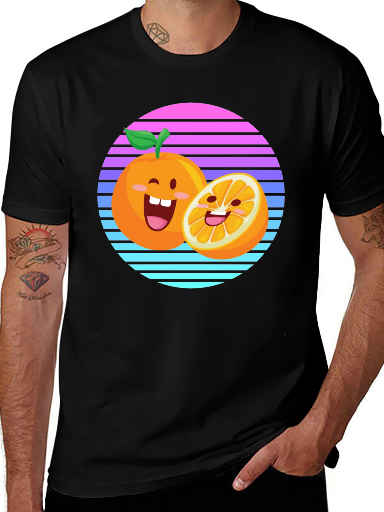 Cartoon Orange Sunset T-Shirt