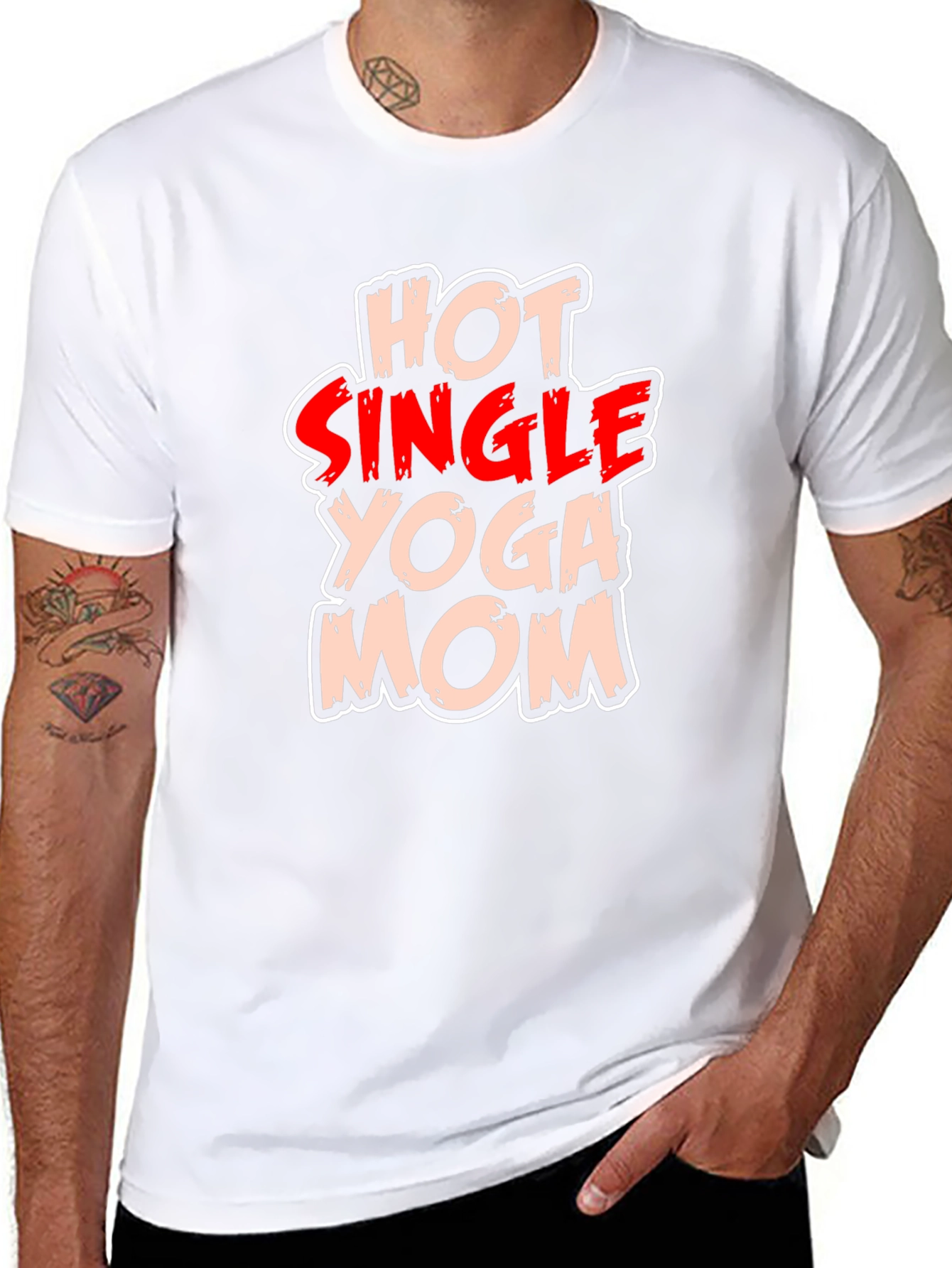 Hot Single Yoga Mom T-Shirt - Black