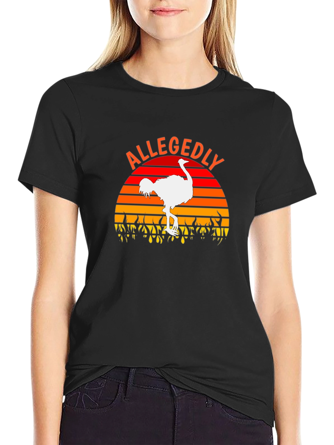 Allegedly Ostrich Sunset Graphic T-Shirt