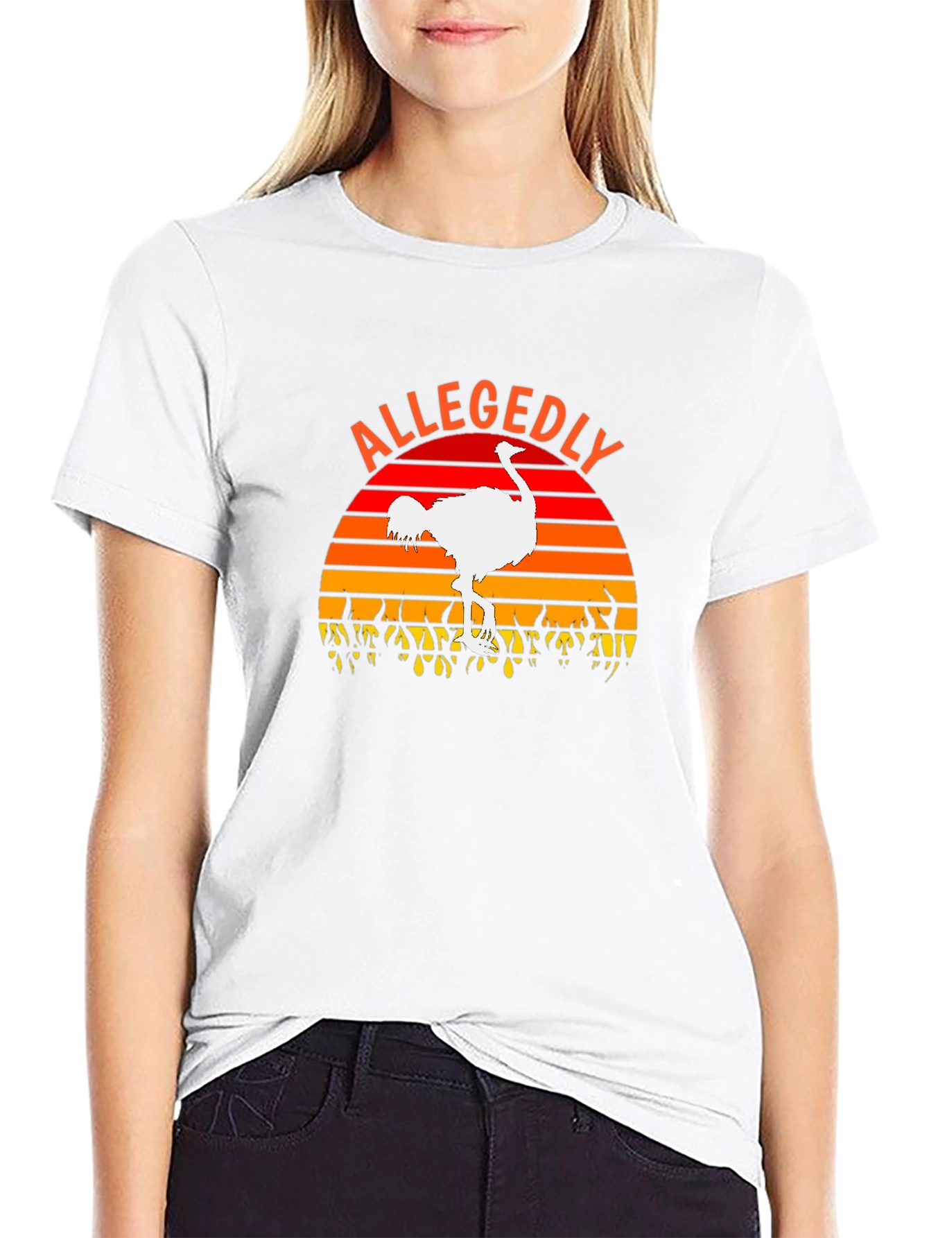 Allegedly Ostrich Sunset Graphic T-Shirt