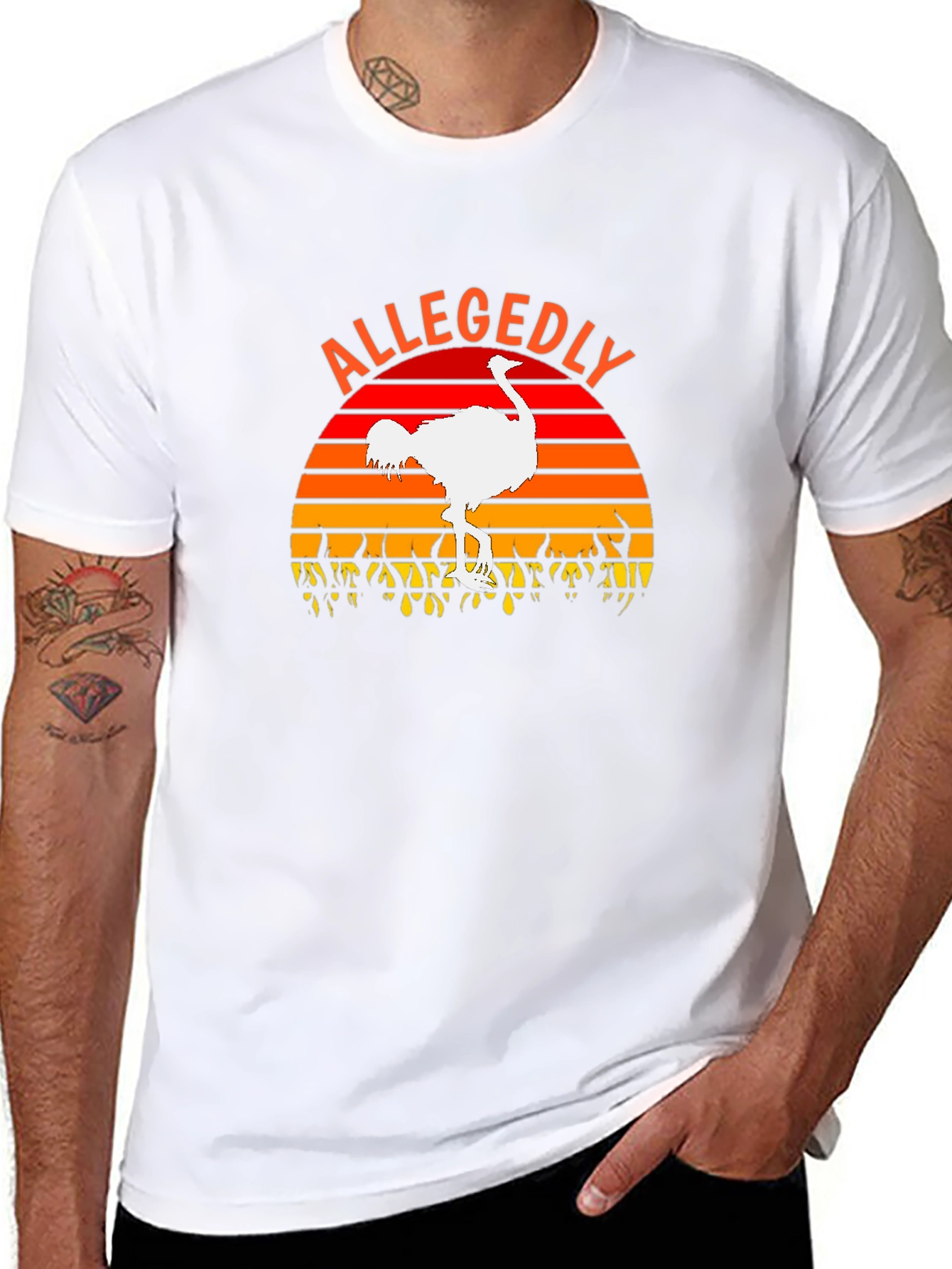 Allegedly Ostrich Sunset Graphic T-Shirt