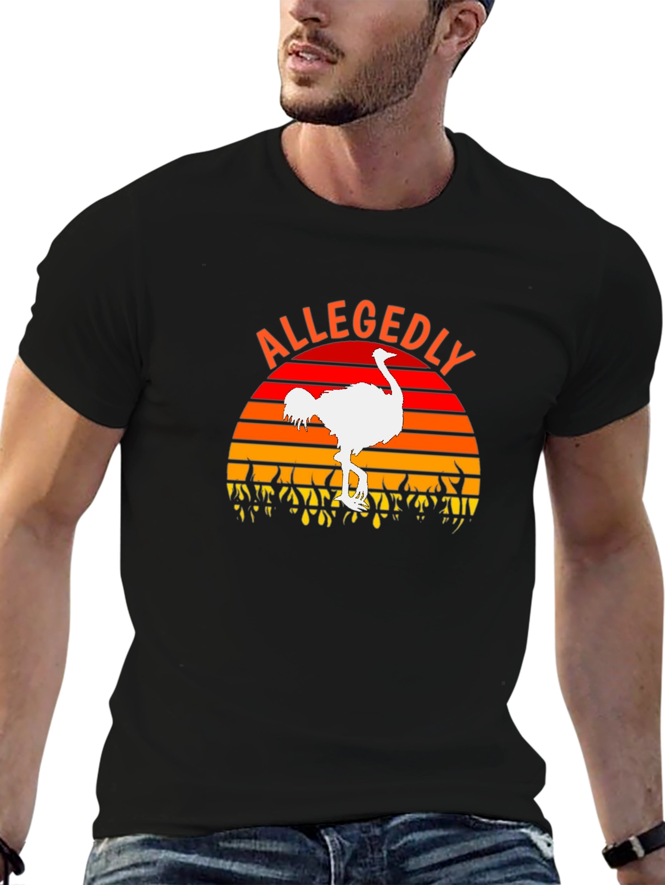 Allegedly Ostrich Sunset Graphic T-Shirt
