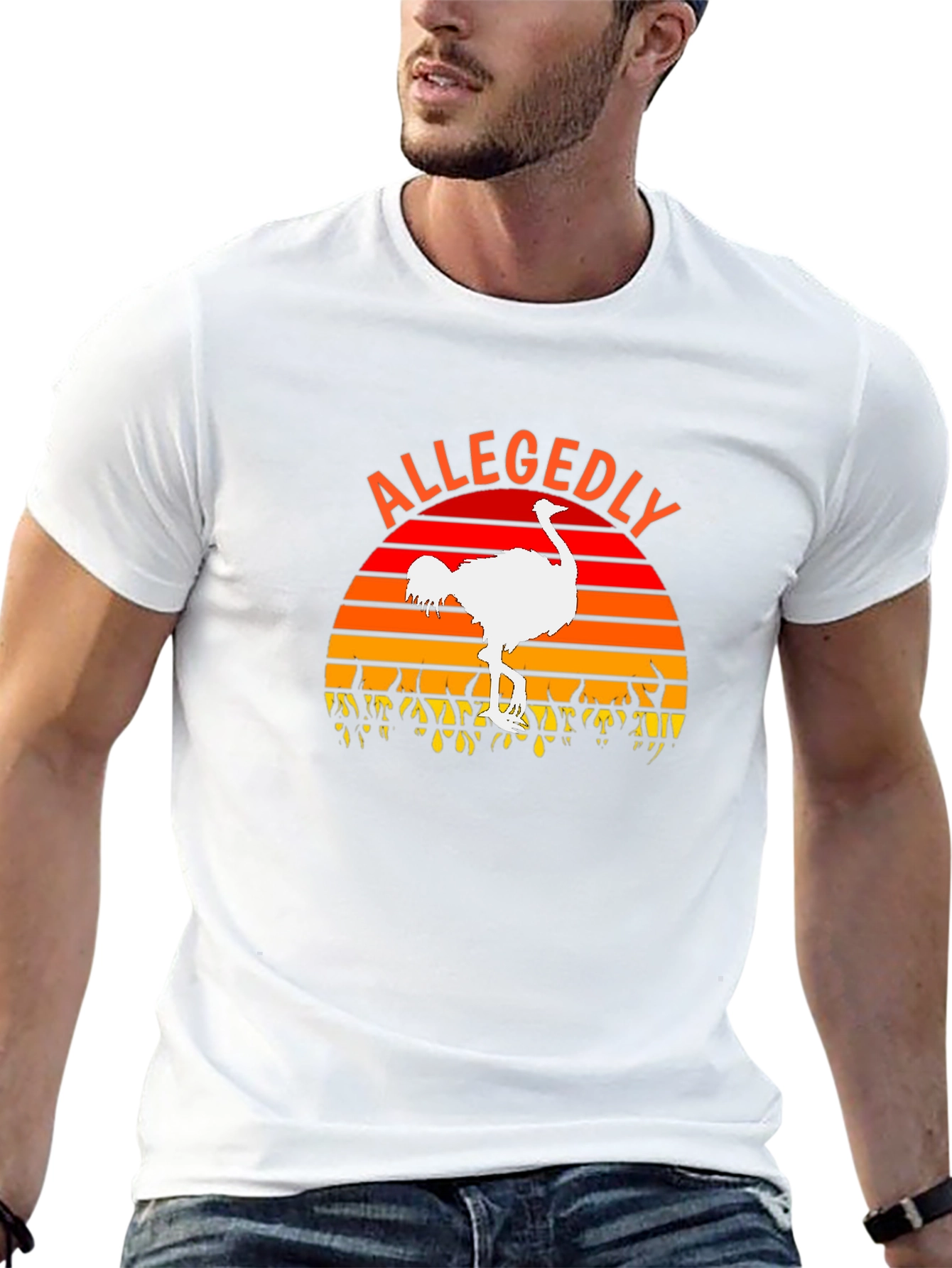 Allegedly Ostrich Sunset Graphic T-Shirt