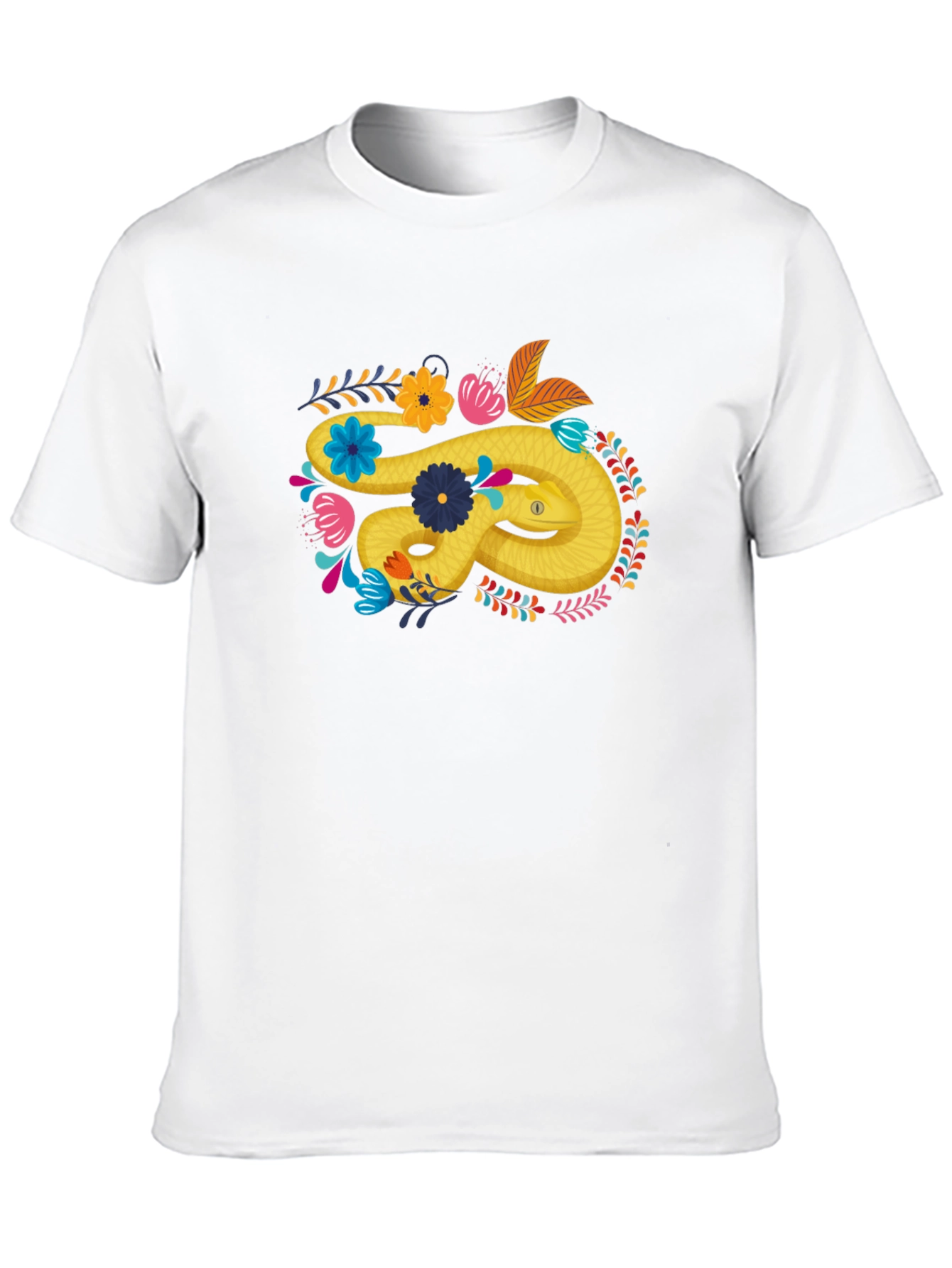 Floral Snake Graphic T-Shirt