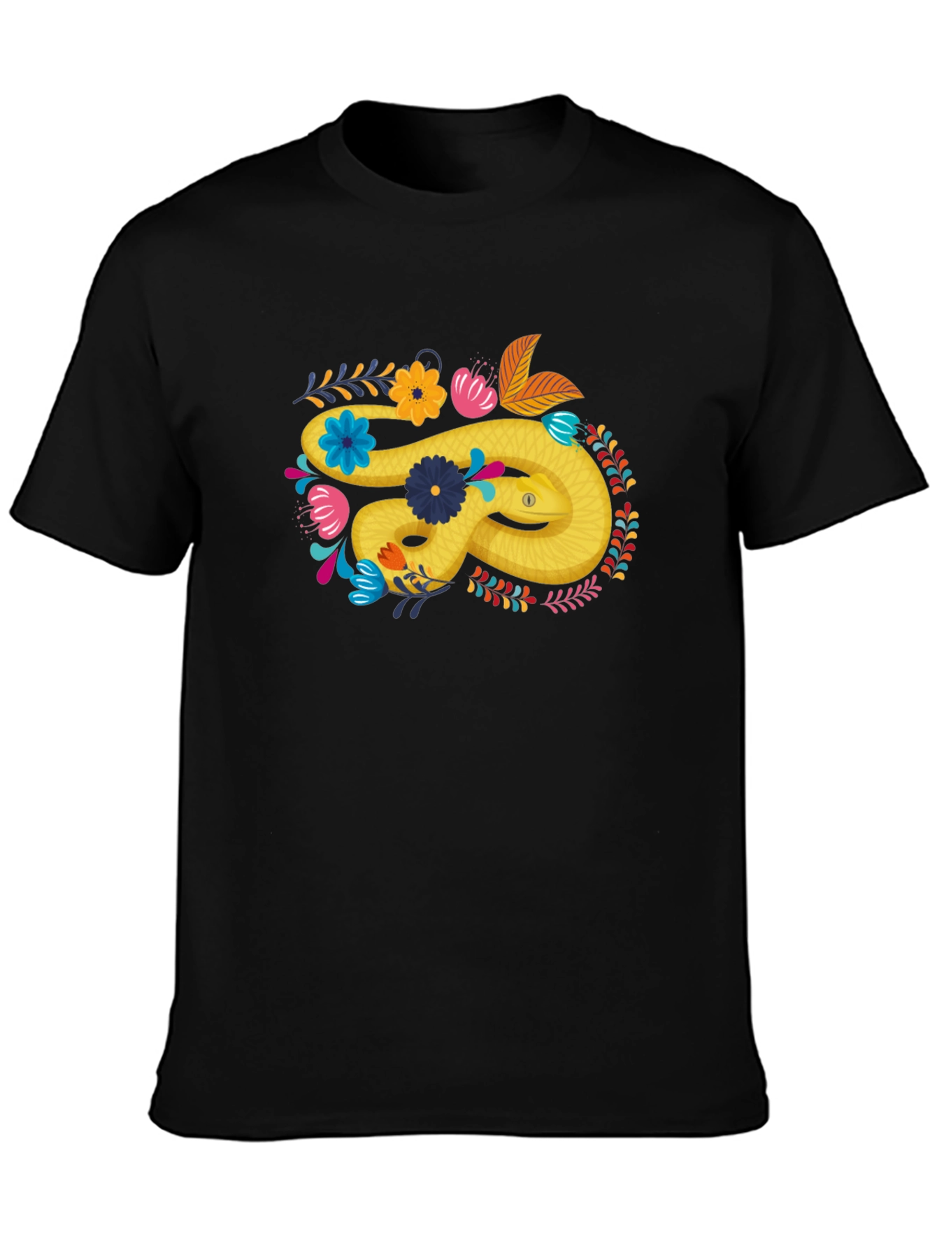 Floral Snake Graphic T-Shirt