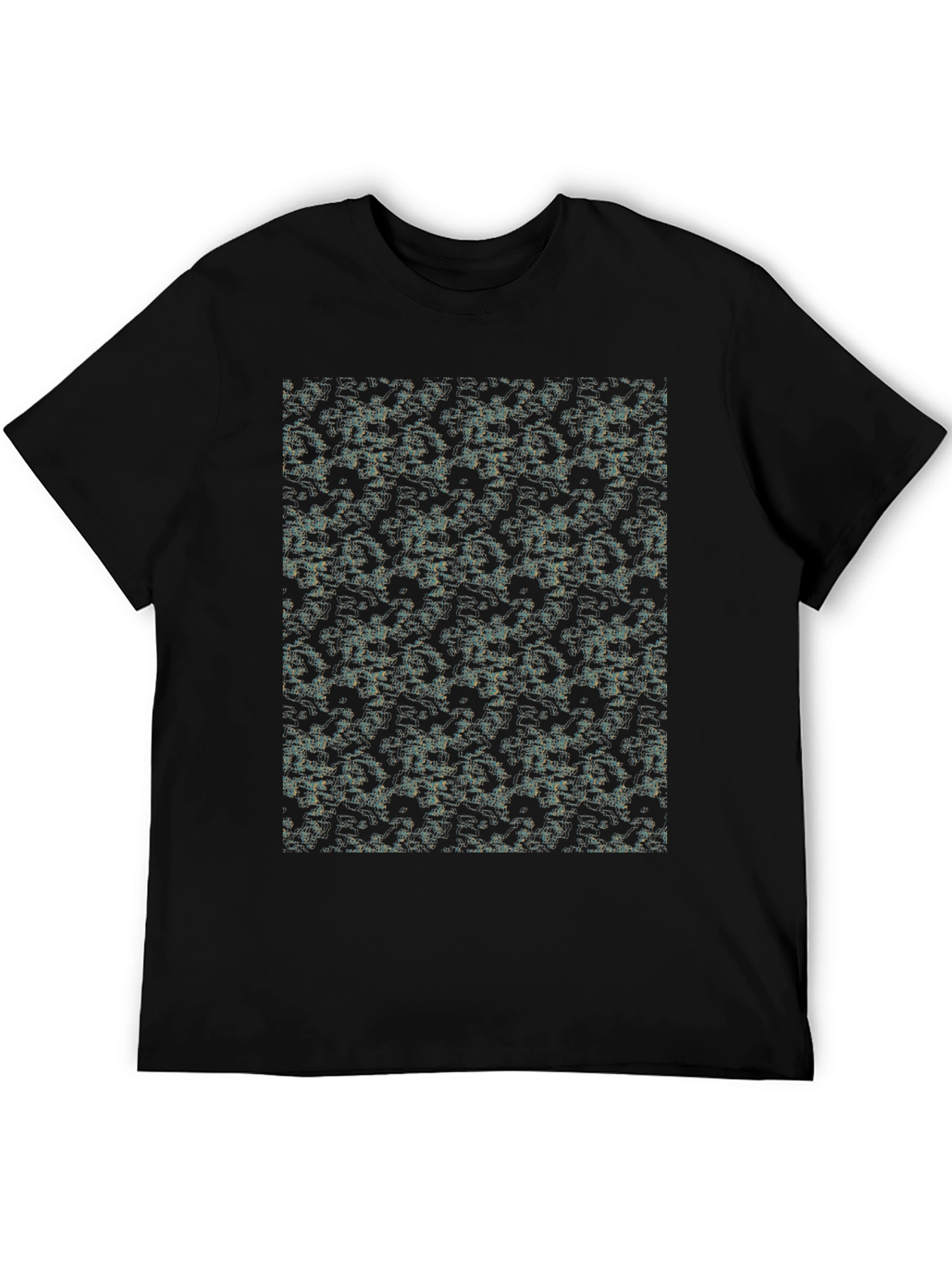 Abstract Pattern Black T-Shirt