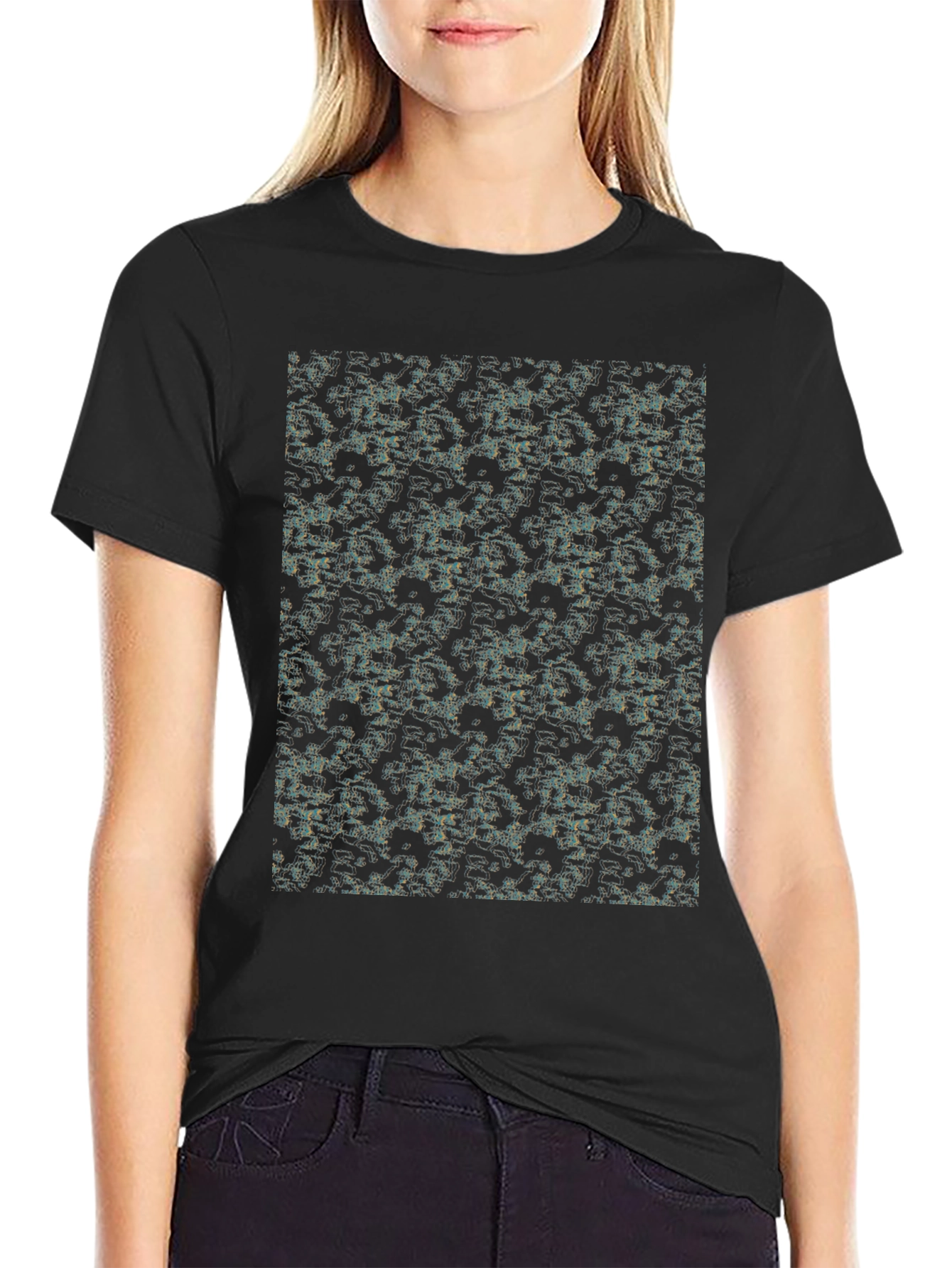 Abstract Pattern Black T-Shirt