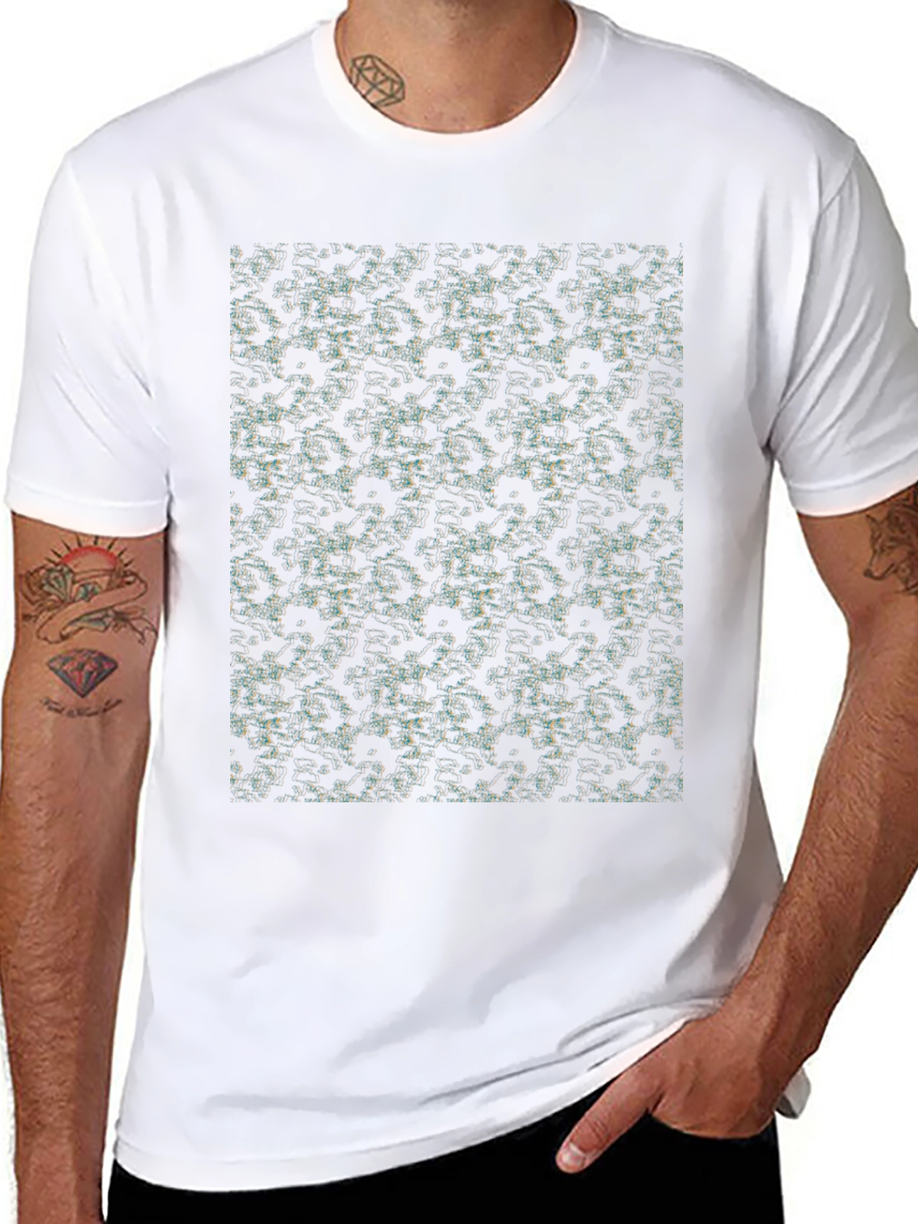 Abstract Pattern Black T-Shirt