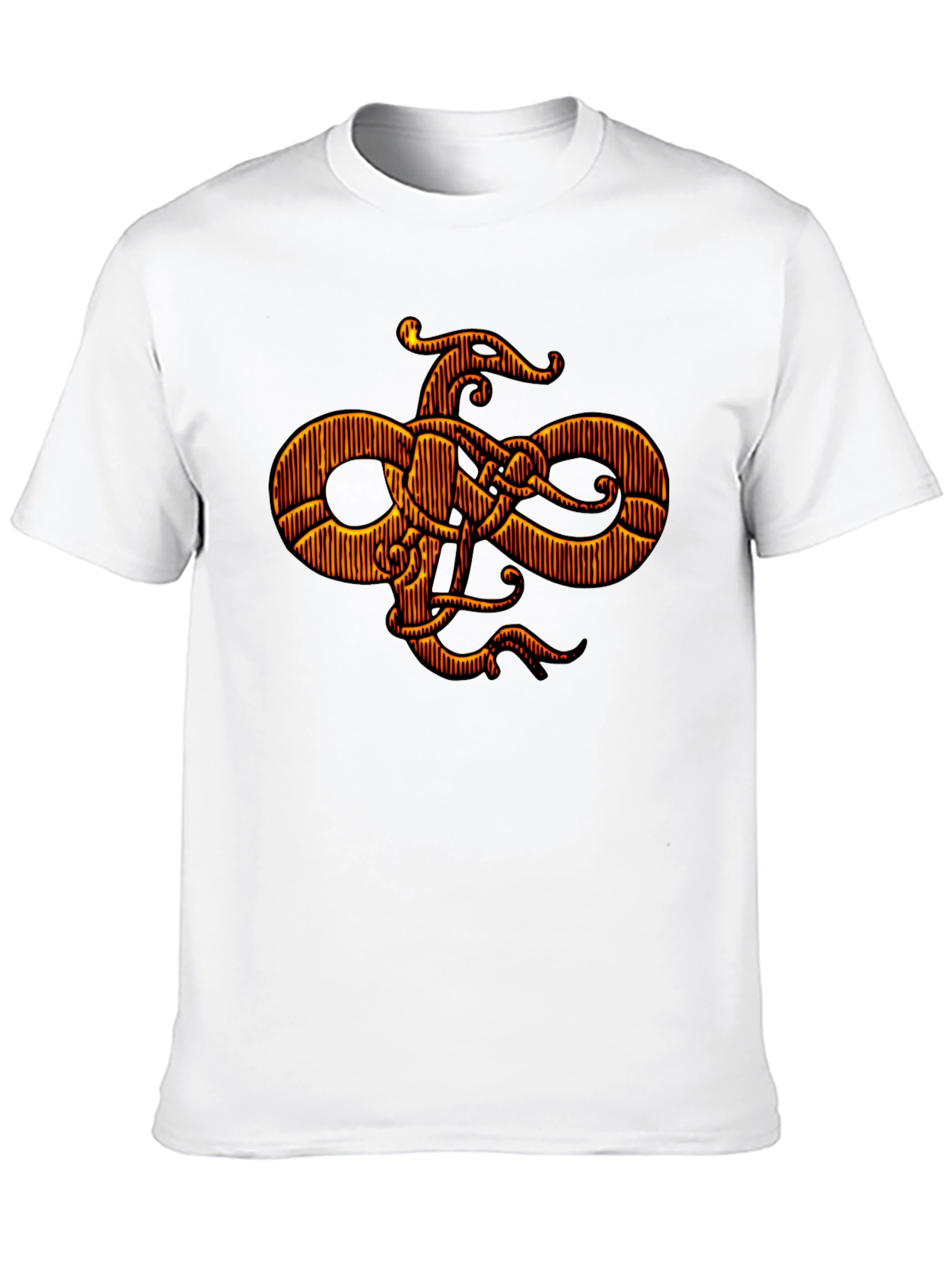 Stylized Graphic Print Black T-Shirt