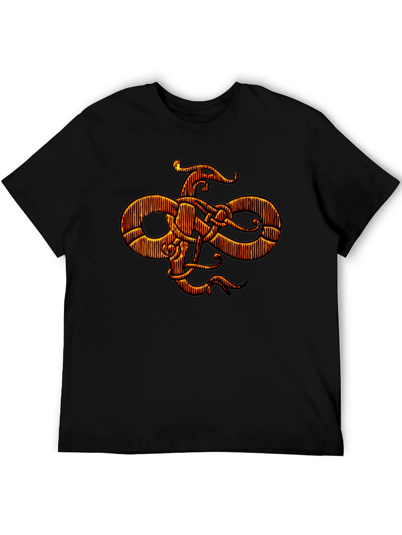 Stylized Graphic Print Black T-Shirt