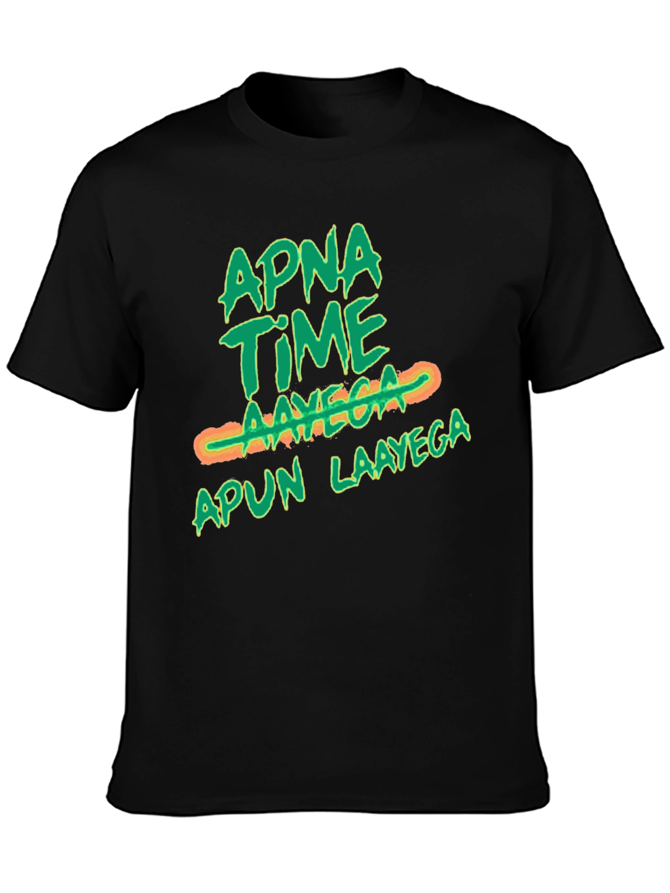 Apna Time Aayega Graphic Print Black T-Shirt