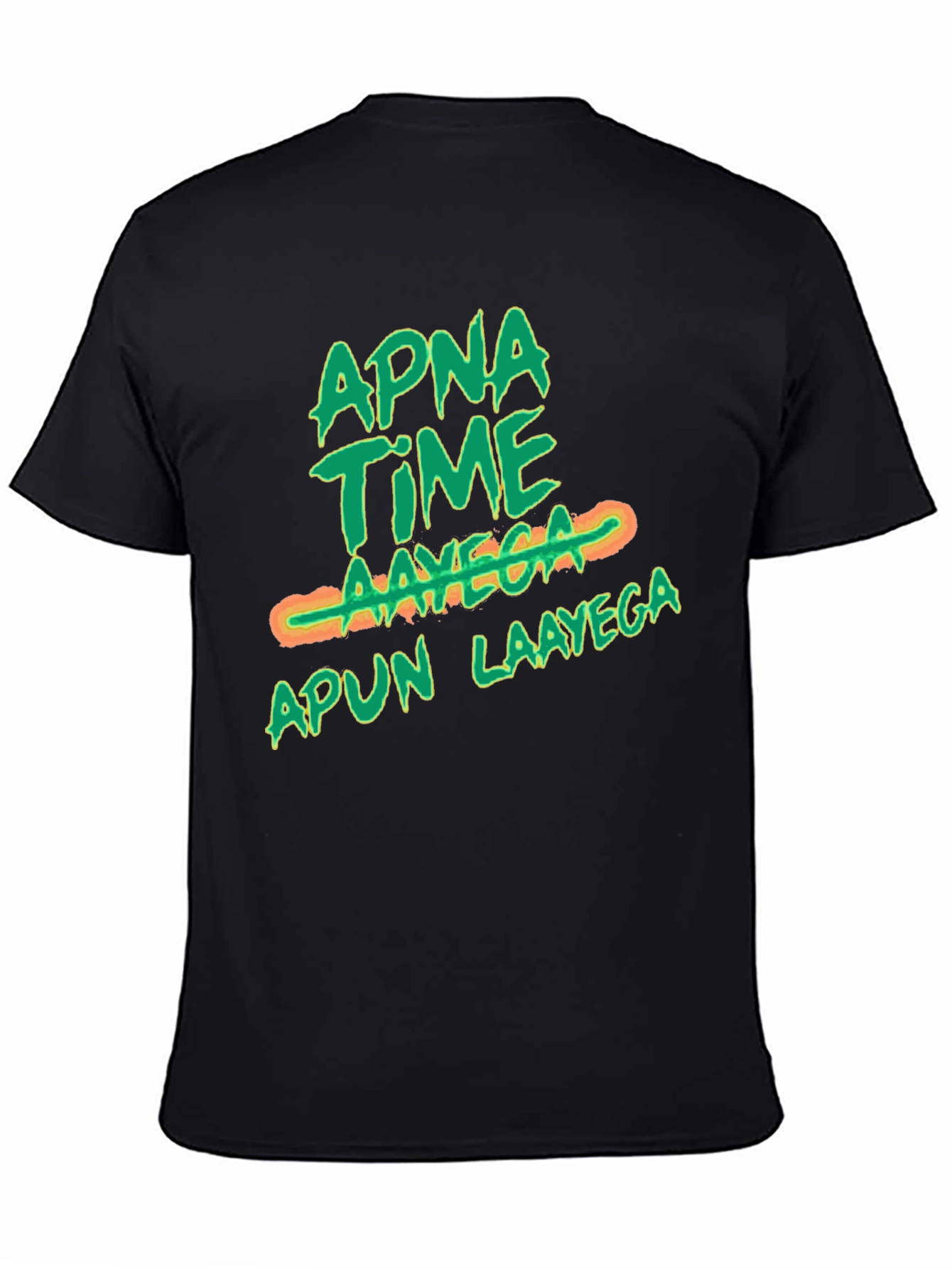 Apna Time Aayega Graphic Print Black T-Shirt
