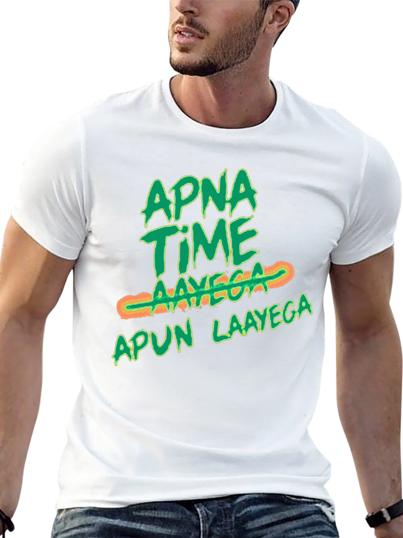 Apna Time Aayega Graphic Print Black T-Shirt