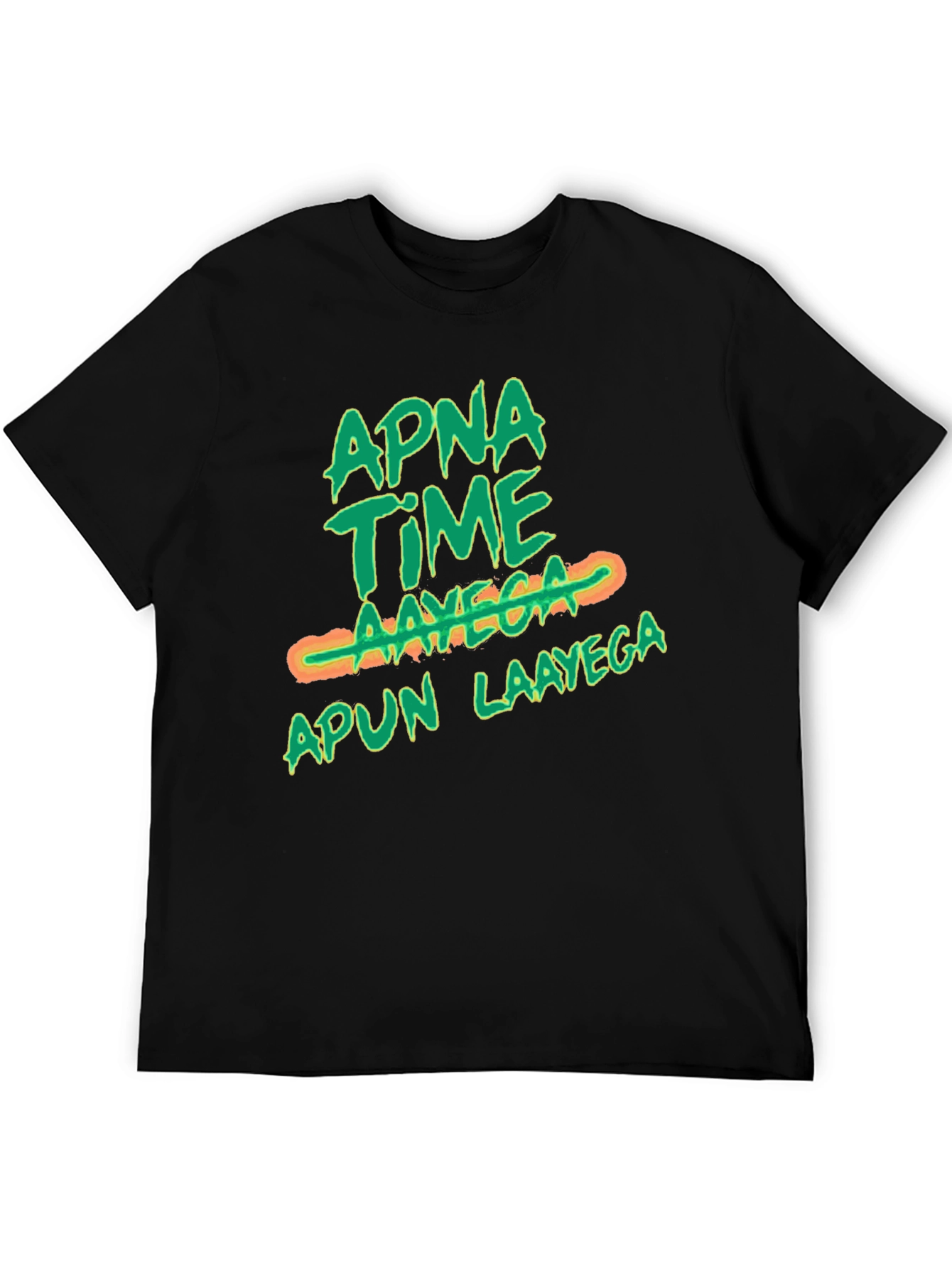 Apna Time Aayega Graphic Print Black T-Shirt