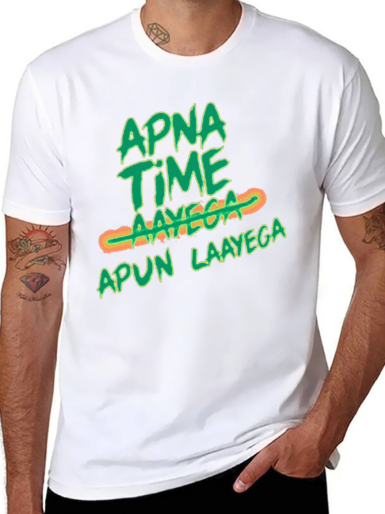 Apna Time Aayega Graphic Print Black T-Shirt
