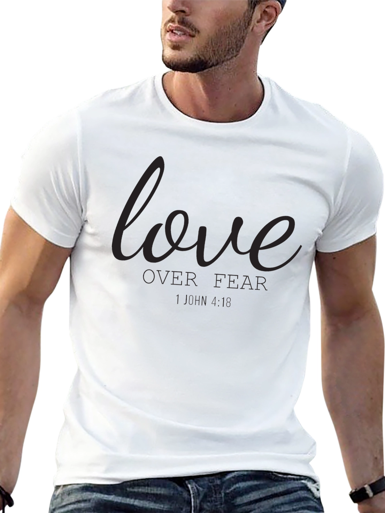 Love Over Fear Graphic T-Shirt - Black