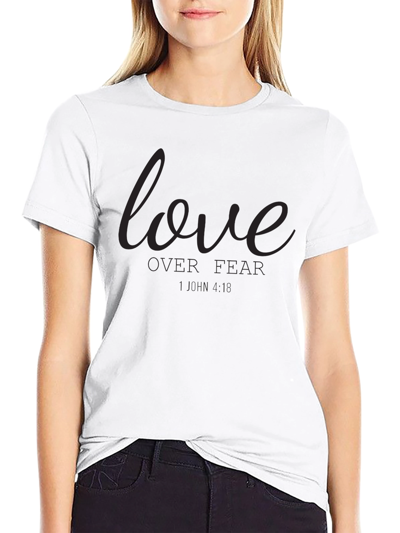 Love Over Fear Graphic T-Shirt - Black