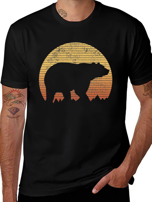 Bear Sunset Graphic T-Shirt - Outdoor Adventure Style