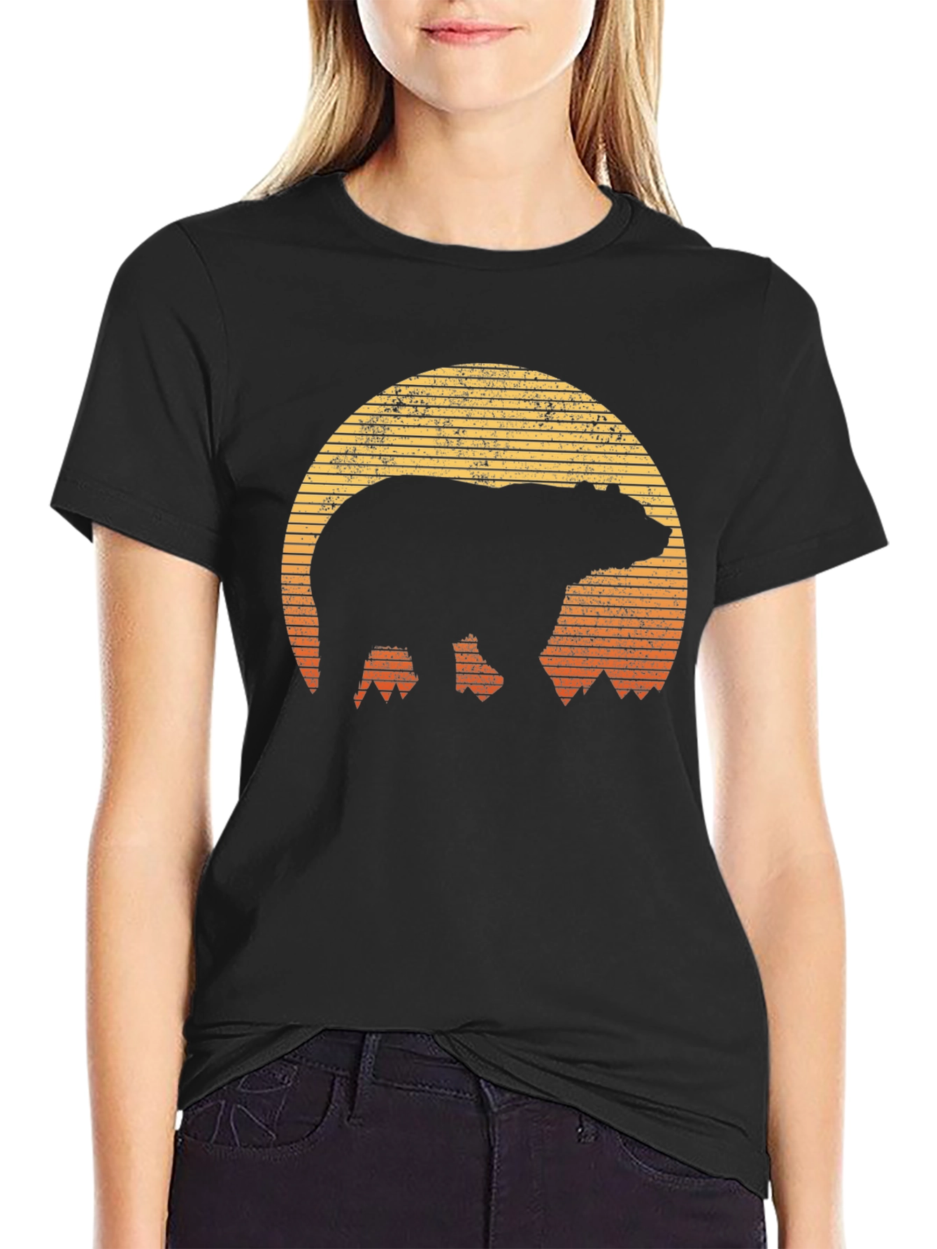 Bear Sunset Graphic T-Shirt - Outdoor Adventure Style