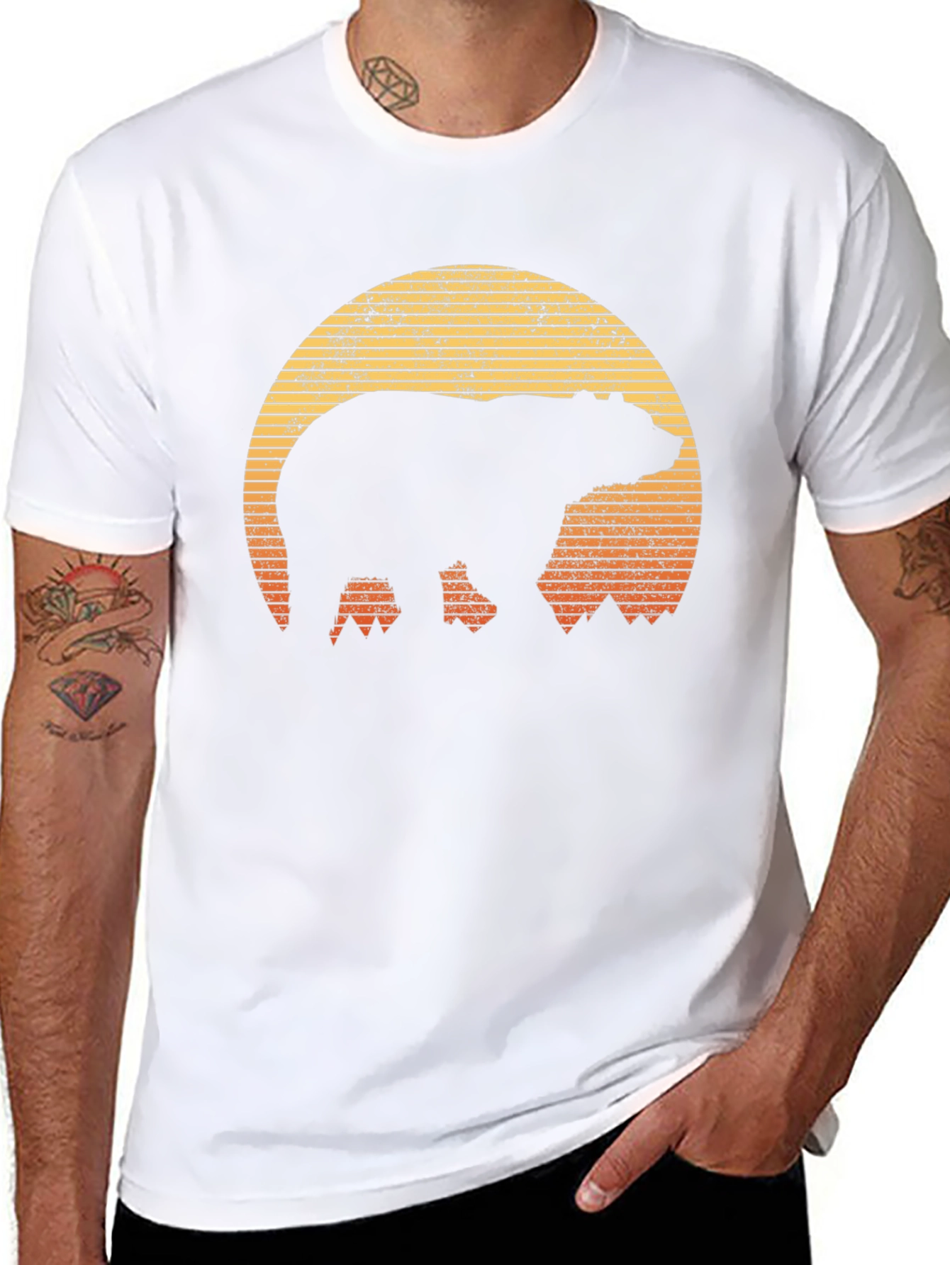 Bear Sunset Graphic T-Shirt - Outdoor Adventure Style