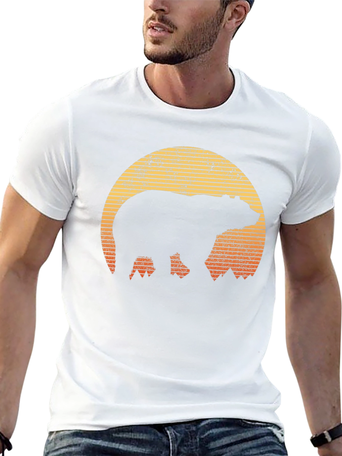 Bear Sunset Graphic T-Shirt - Outdoor Adventure Style