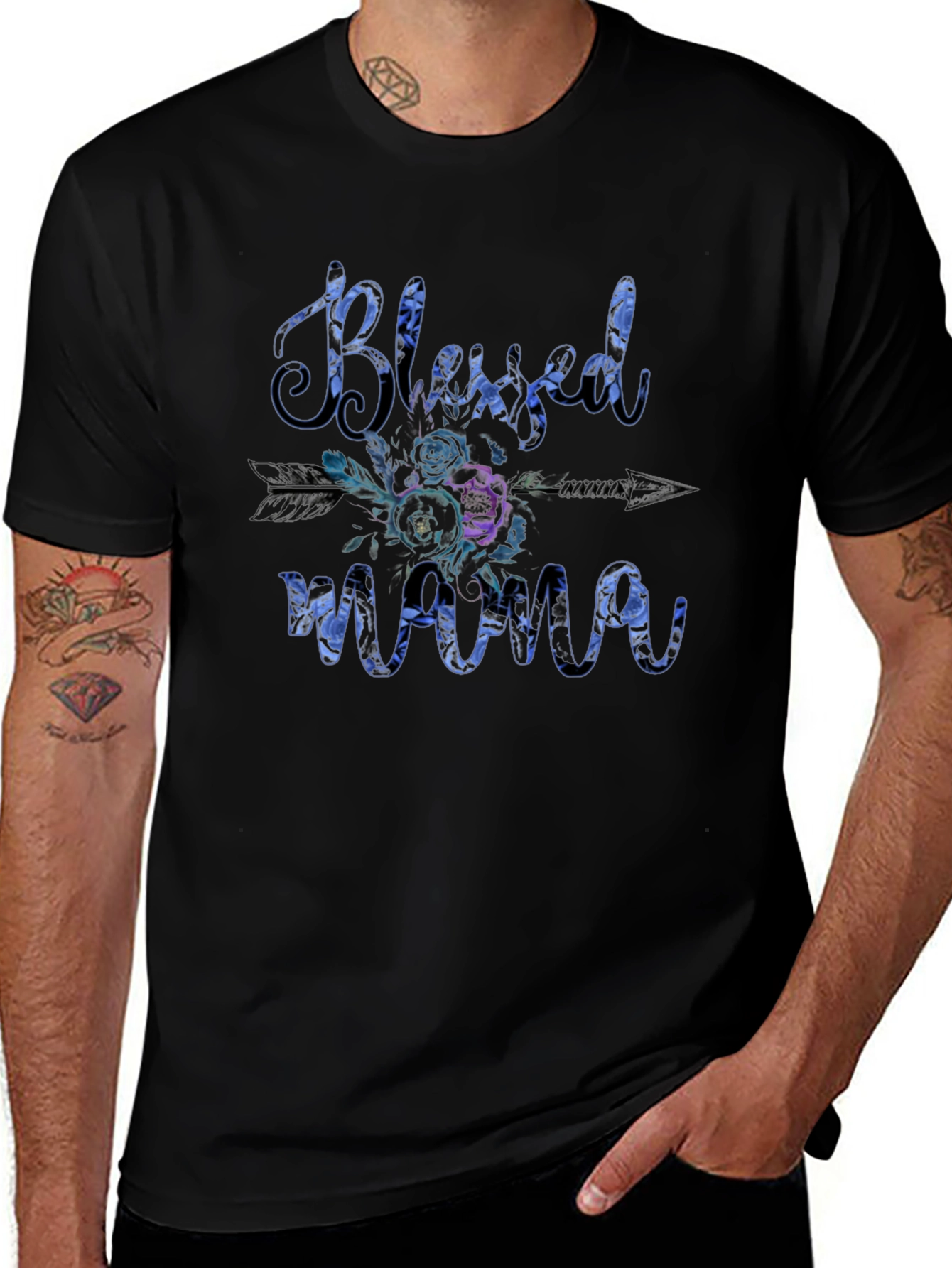 Blessed Mama Floral Graphic Tee