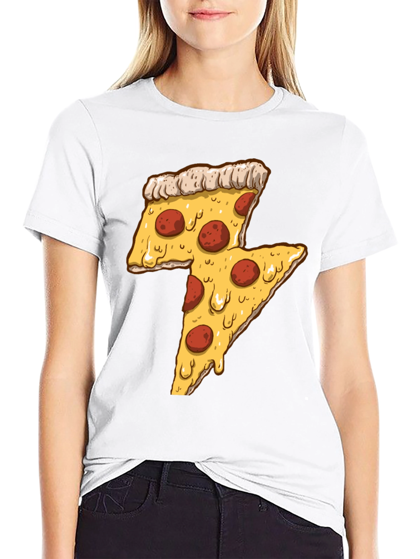 Pizza Lightning Bolt Graphic Tee